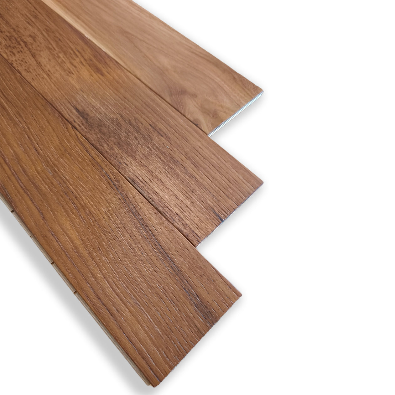 Parquet Prefinito in Teak Garbelotto Spazzolato Verniciato Opaco Bisellato 4 Lati 8,5x85x800 mm – Lotto 17 mq