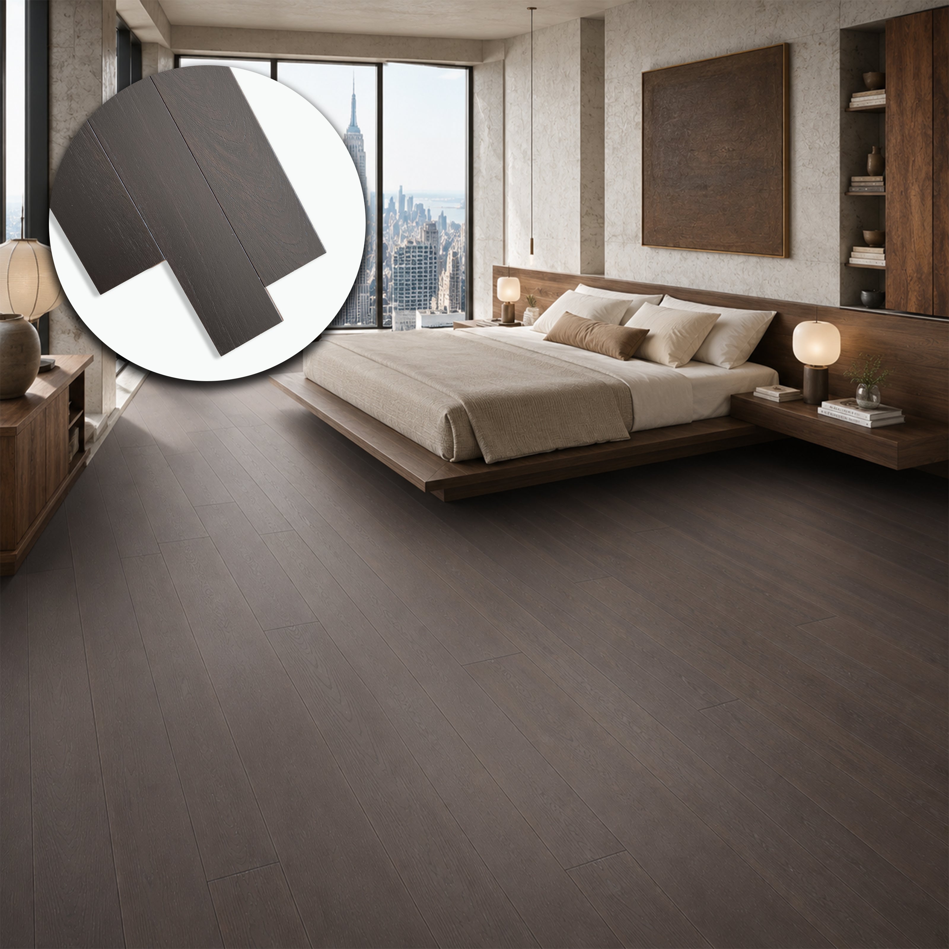 Parquet Prefinito in Wengé Elegant Garbelotto Spazzolato Verniciato Opaco Bisellato 14x115x700/2140 mm – Lotto 18 mq