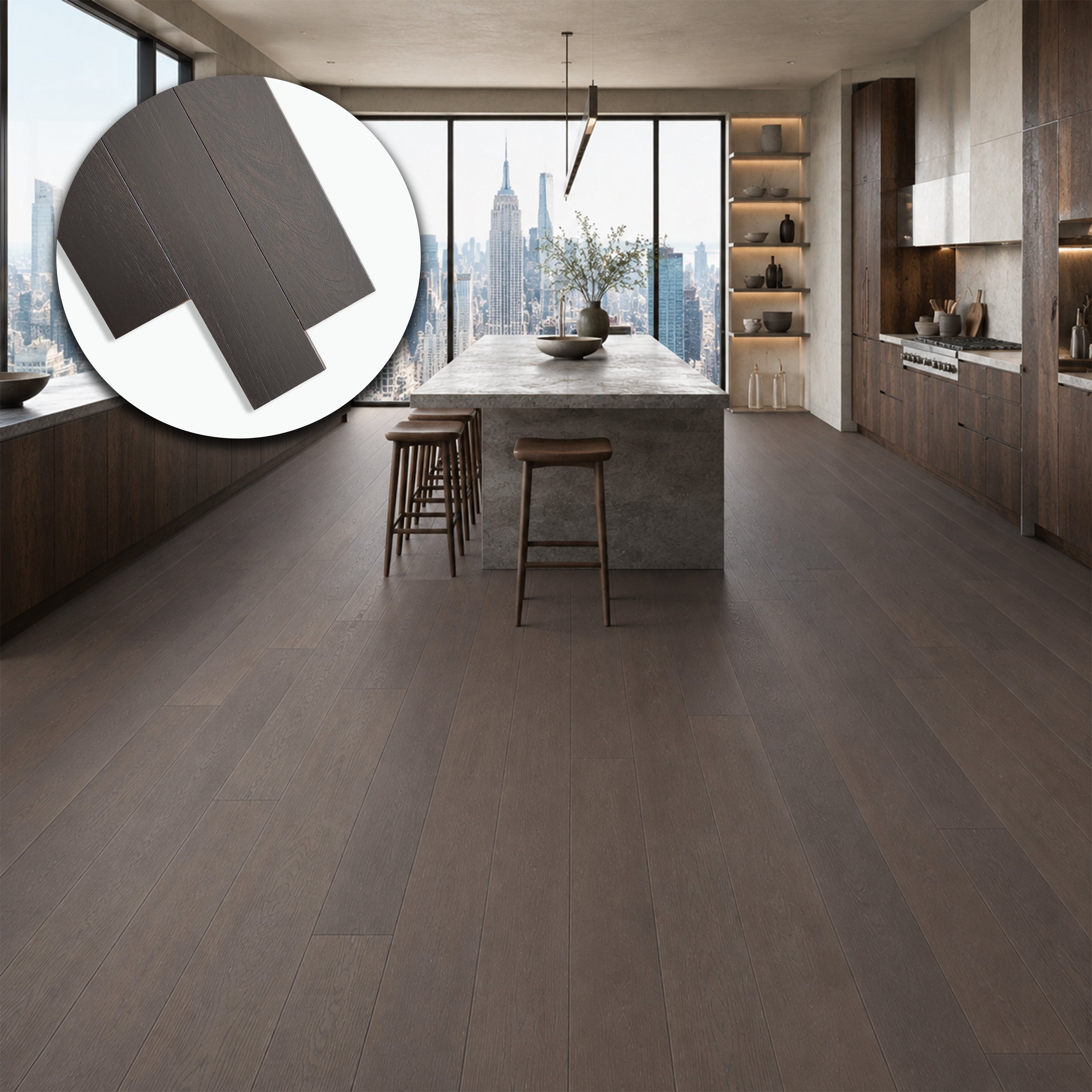 Parquet Prefinito in Wengé Elegant Garbelotto Spazzolato Verniciato Opaco Bisellato 14x115x700/2140 mm – Lotto 18 mq