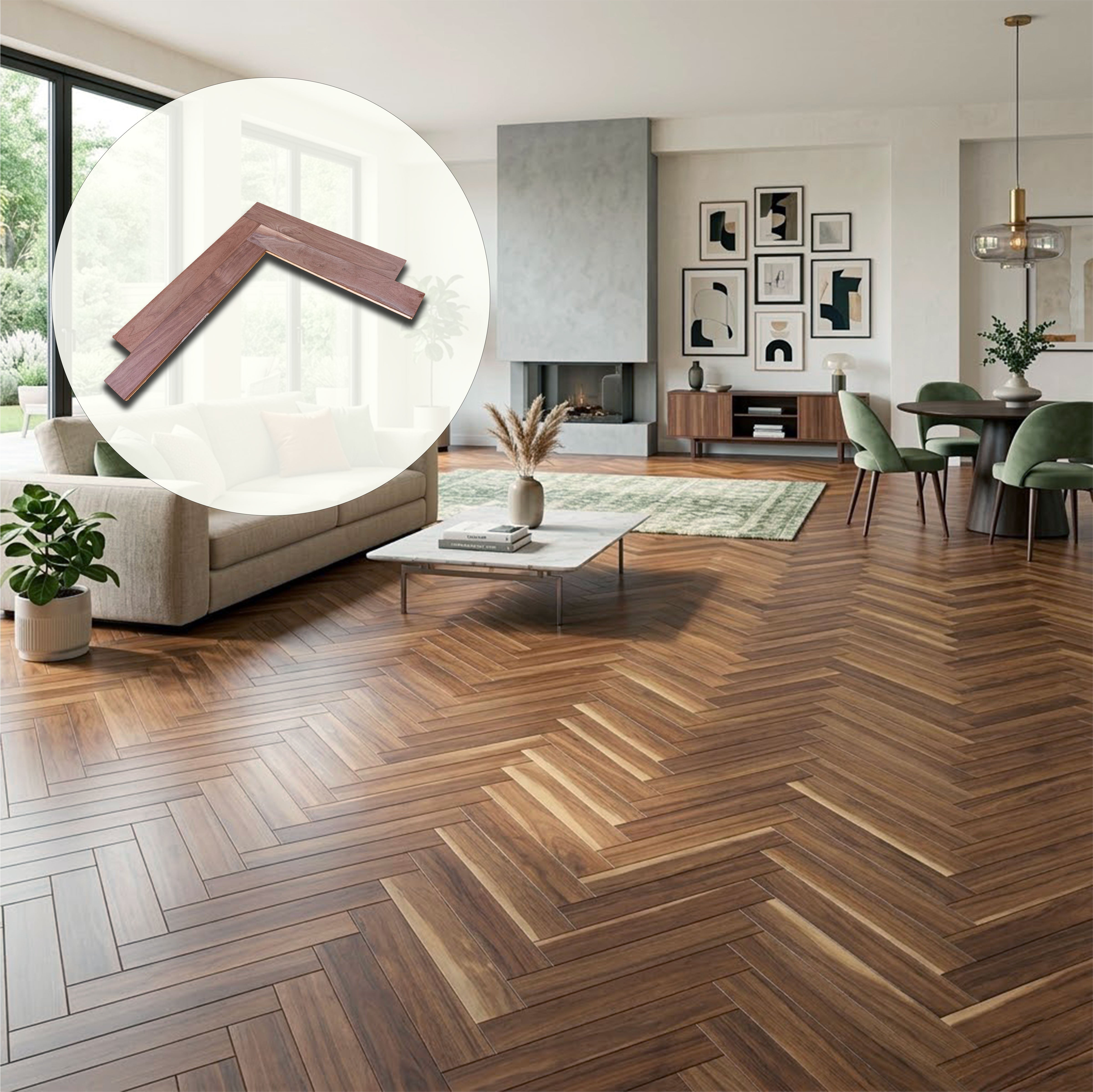 €38,99MQ *STOCK LUXURY* Lotti da 135mq Parquet NOCE AMERICANO spina italiana prelevigata 13x90x590mm (3mm nobile) - Eternal Parquet