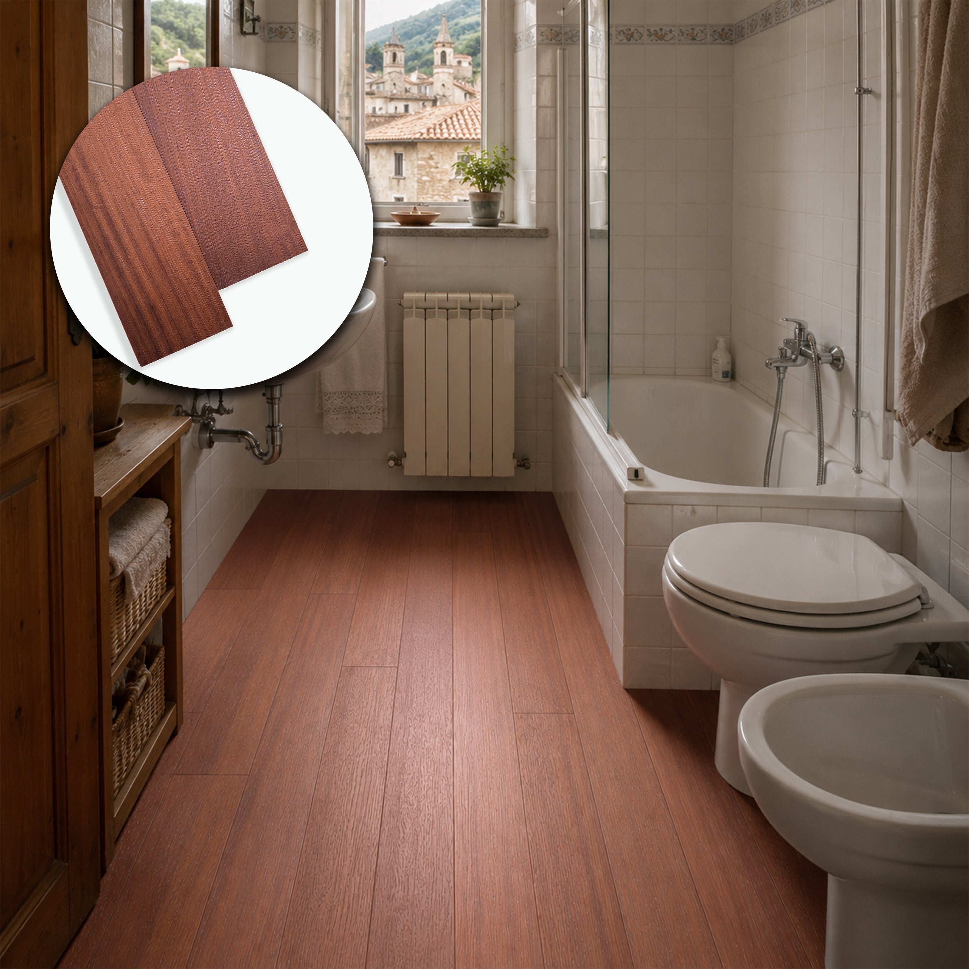 22,90 €m2 * STOCK GARBELOTTO * Lot de 20m2 de Maxistone préfini en bois IROKO brossé 10x140x1890