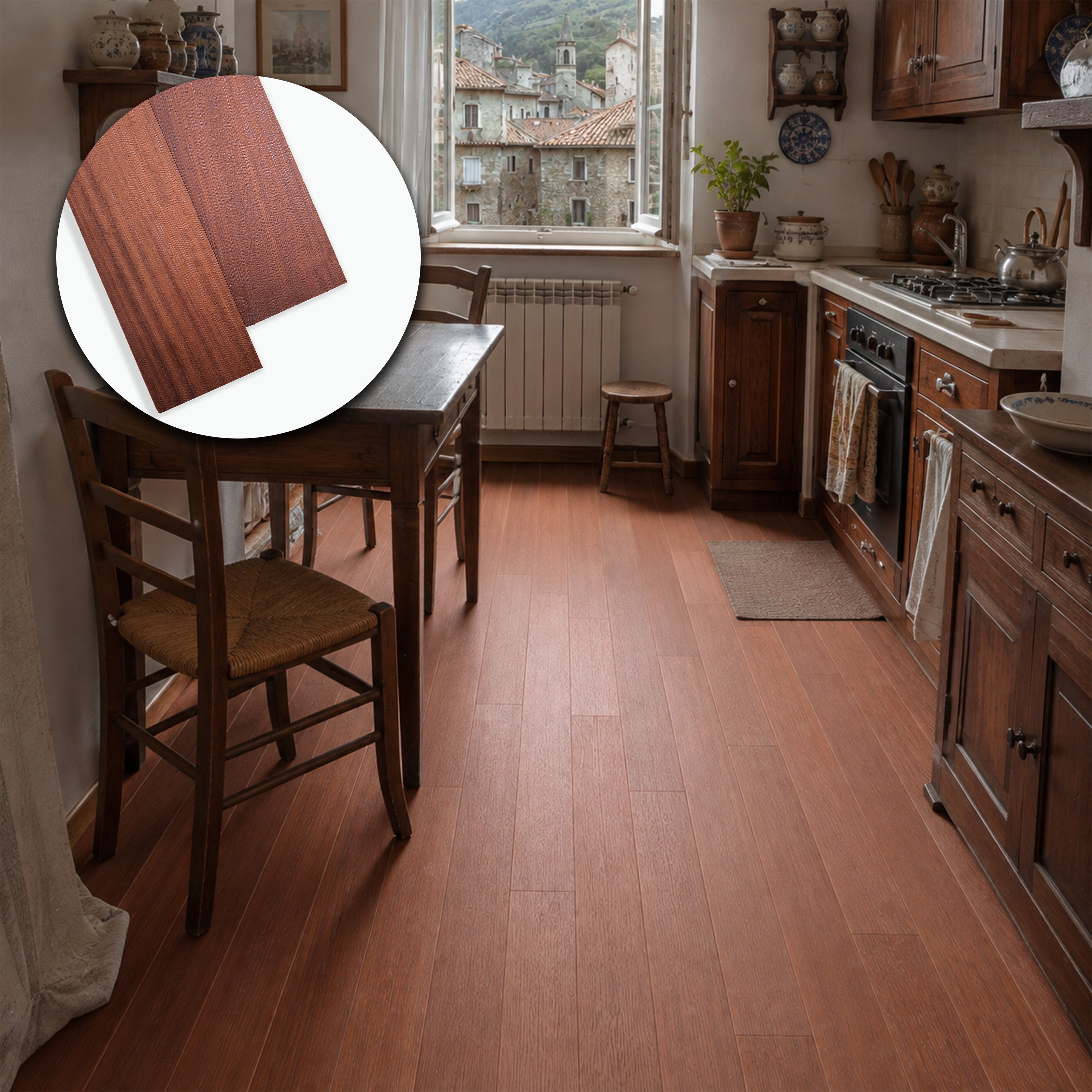 22,90 €m2 * STOCK GARBELOTTO * Lot de 20m2 de Maxistone préfini en bois IROKO brossé 10x140x1890