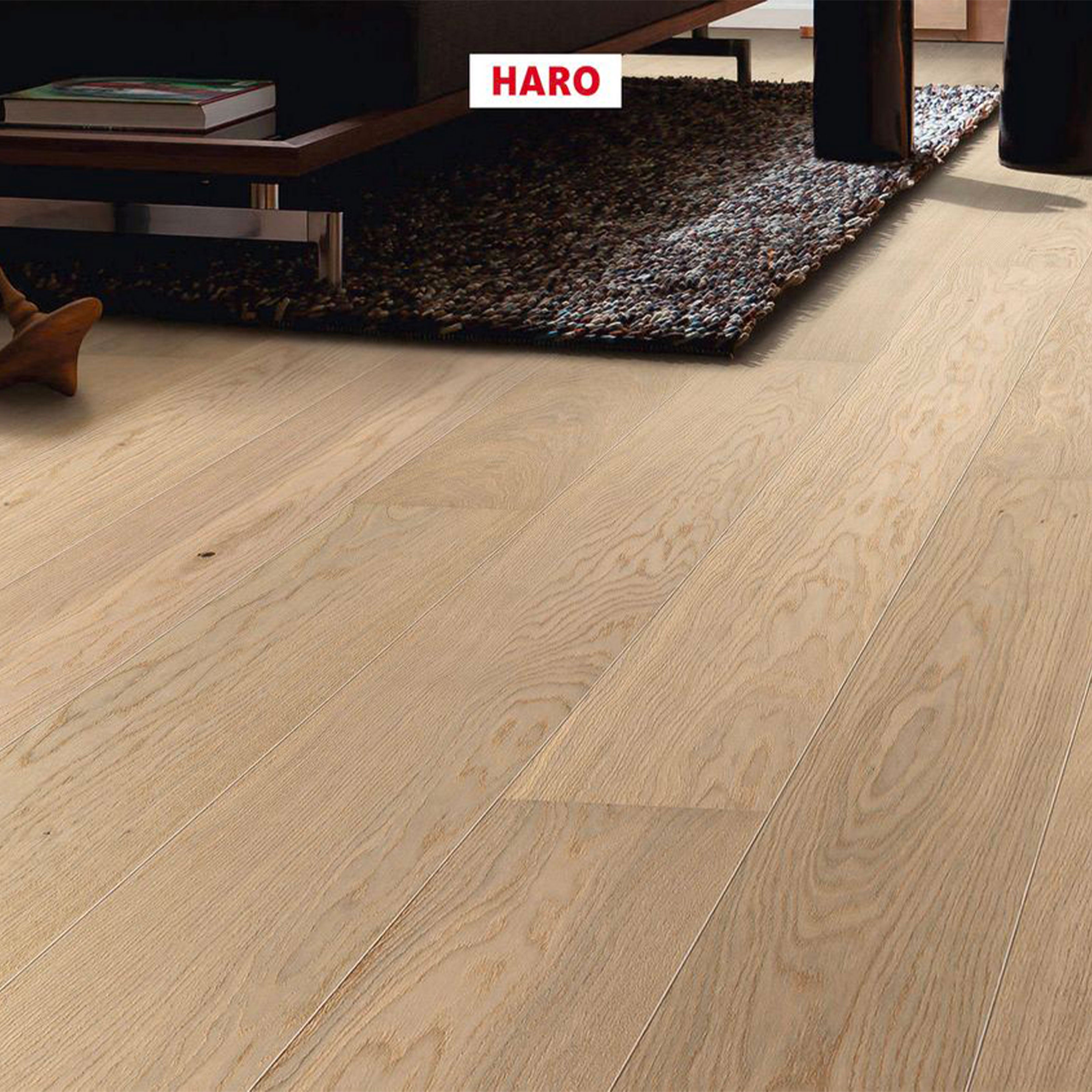 34,99€mq ***MEGA STOCK*** Bancali da 90mq di MAXILISTONE in legno, rovere Haro spazzolato Bianco Chiaro 11x180x1085 Click