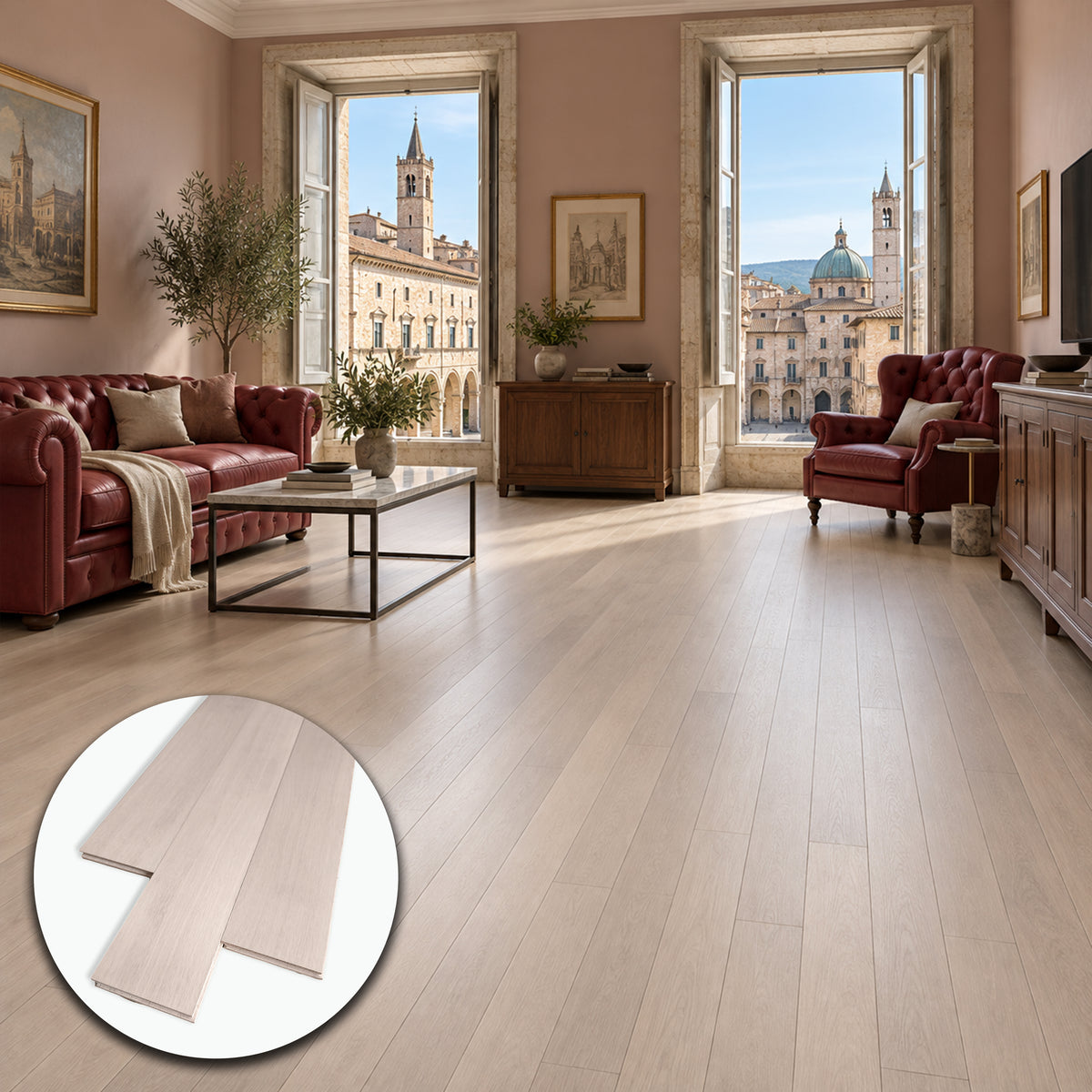 Parquet Prefinito Rovere Neve Light Garbelotto ListoFloor Maxi 800x90x9 mm – Verniciato Senza Bisello, Stock 51 m²
