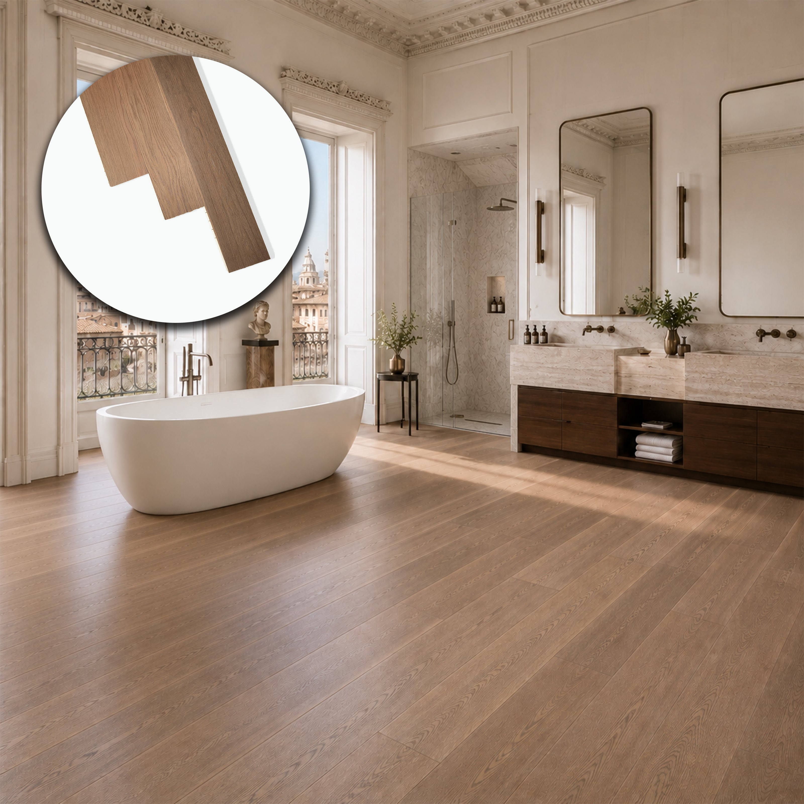 Parquet Prefinito in Rovere Brunito Garbelotto Stonalizzato Spazzolato Verniciato Senza Bisello 16x160x1260/2110 mm – Lotto 15 mq