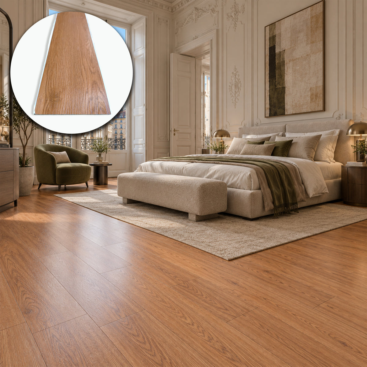 Pavimento LVT Autoadesivo Effetto Rovere Dorato 914x152x2 mm – Antigraffio, Resistente all'Acqua e Ignifugo