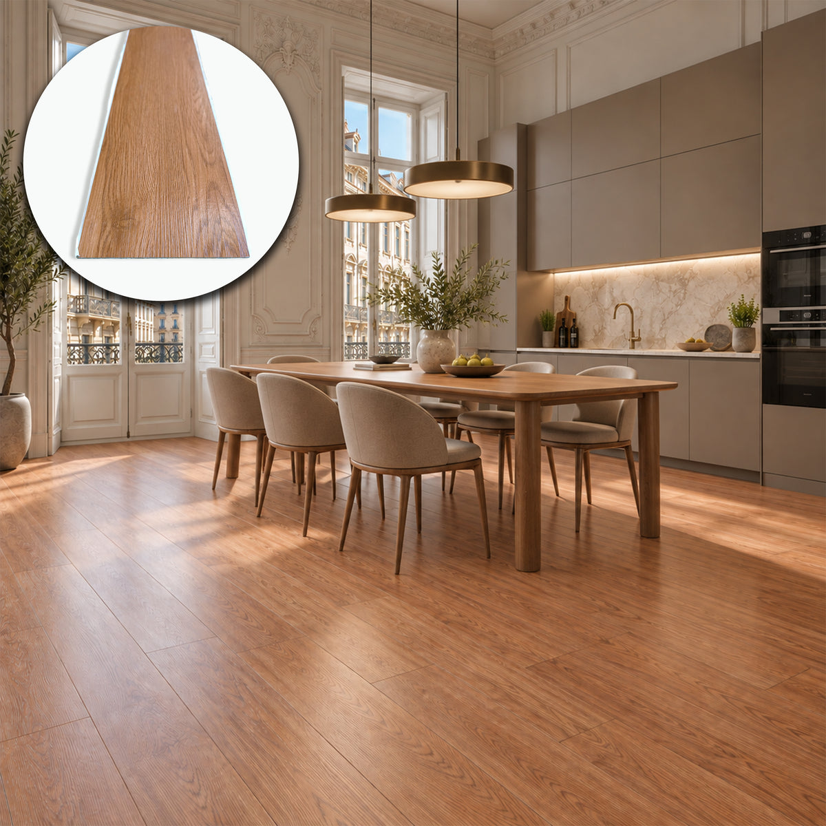 Pavimento LVT Autoadesivo Effetto Rovere Dorato 914x152x2 mm – Antigraffio, Resistente all'Acqua e Ignifugo