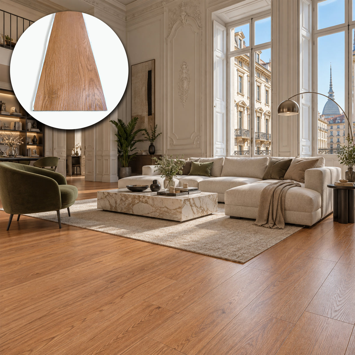 Pavimento LVT Autoadesivo Effetto Rovere Dorato 914x152x2 mm – Antigraffio, Resistente all'Acqua e Ignifugo