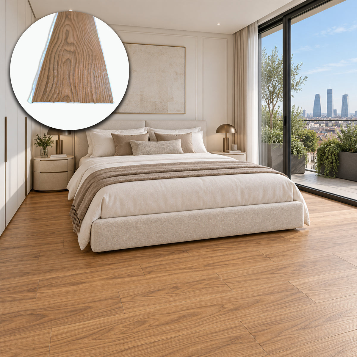 Pavimento LVT Autoadesivo Effetto Rovere Miele 914x152x2 mm – Antigraffio, Idrofobo e Ignifugo