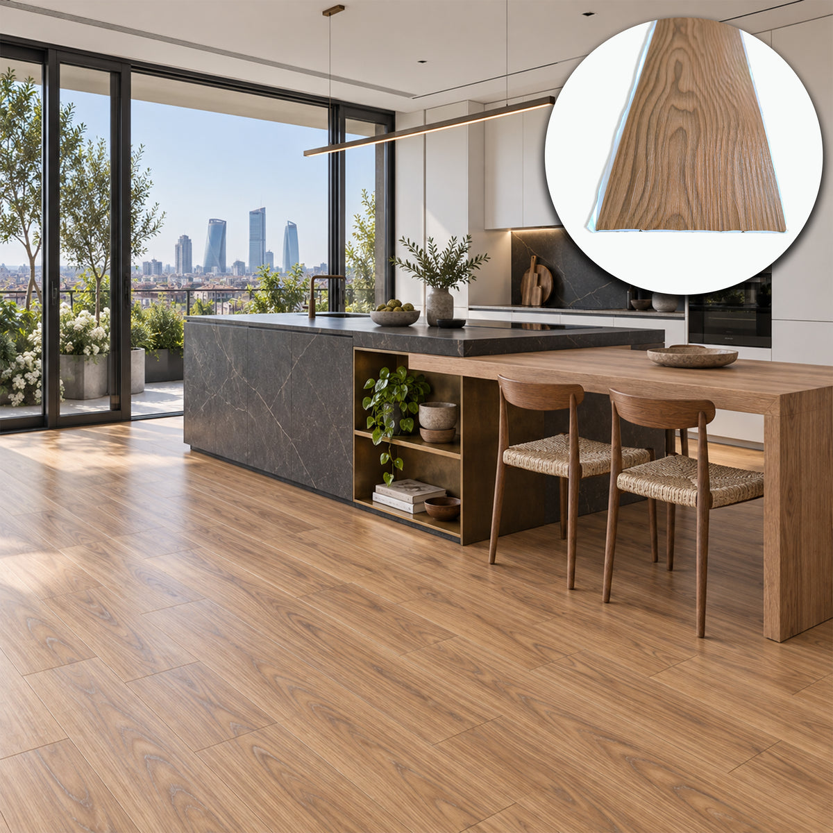 Pavimento LVT Autoadesivo Effetto Rovere Miele 914x152x2 mm – Antigraffio, Idrofobo e Ignifugo