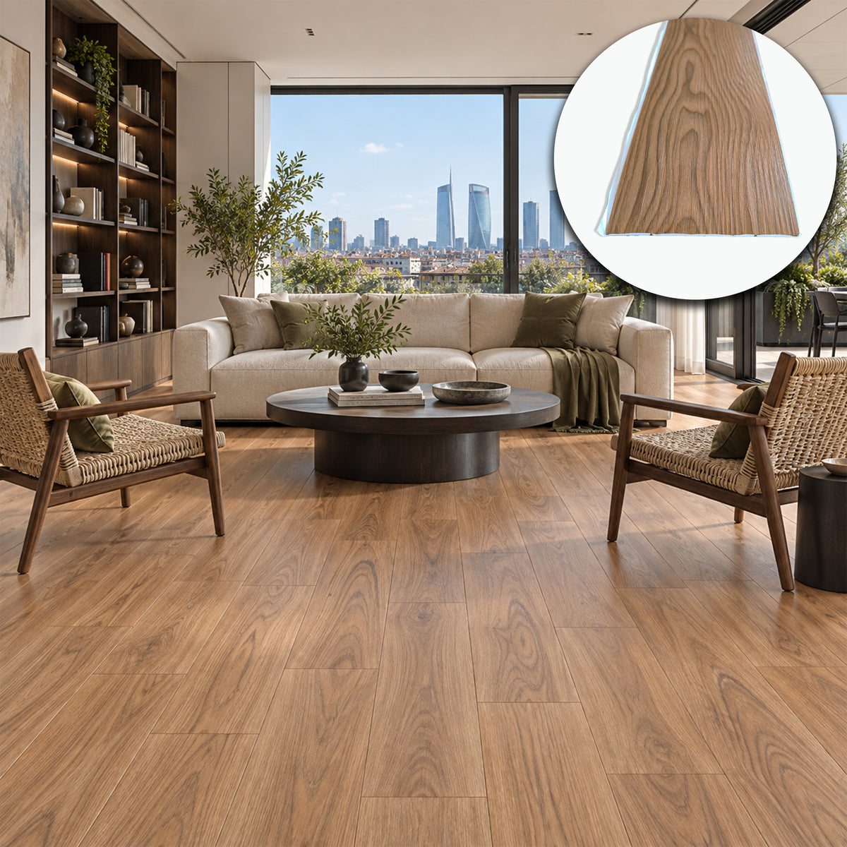 Pavimento LVT Autoadesivo Effetto Rovere Miele 914x152x2 mm – Antigraffio, Idrofobo e Ignifugo