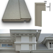 €8,99ml *** STOCK ***. Pacco da 24ml di cornice decorativa in XPS Resinata per esterno 13,5x2,5x200cm PD150 - Eternal Parquet