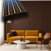 Asta intera 12x127x2800mm di Rivestimento Parete Boiserie cannettato Lamelli in polimeri LEATHER and GOLD - Eternal Parquet