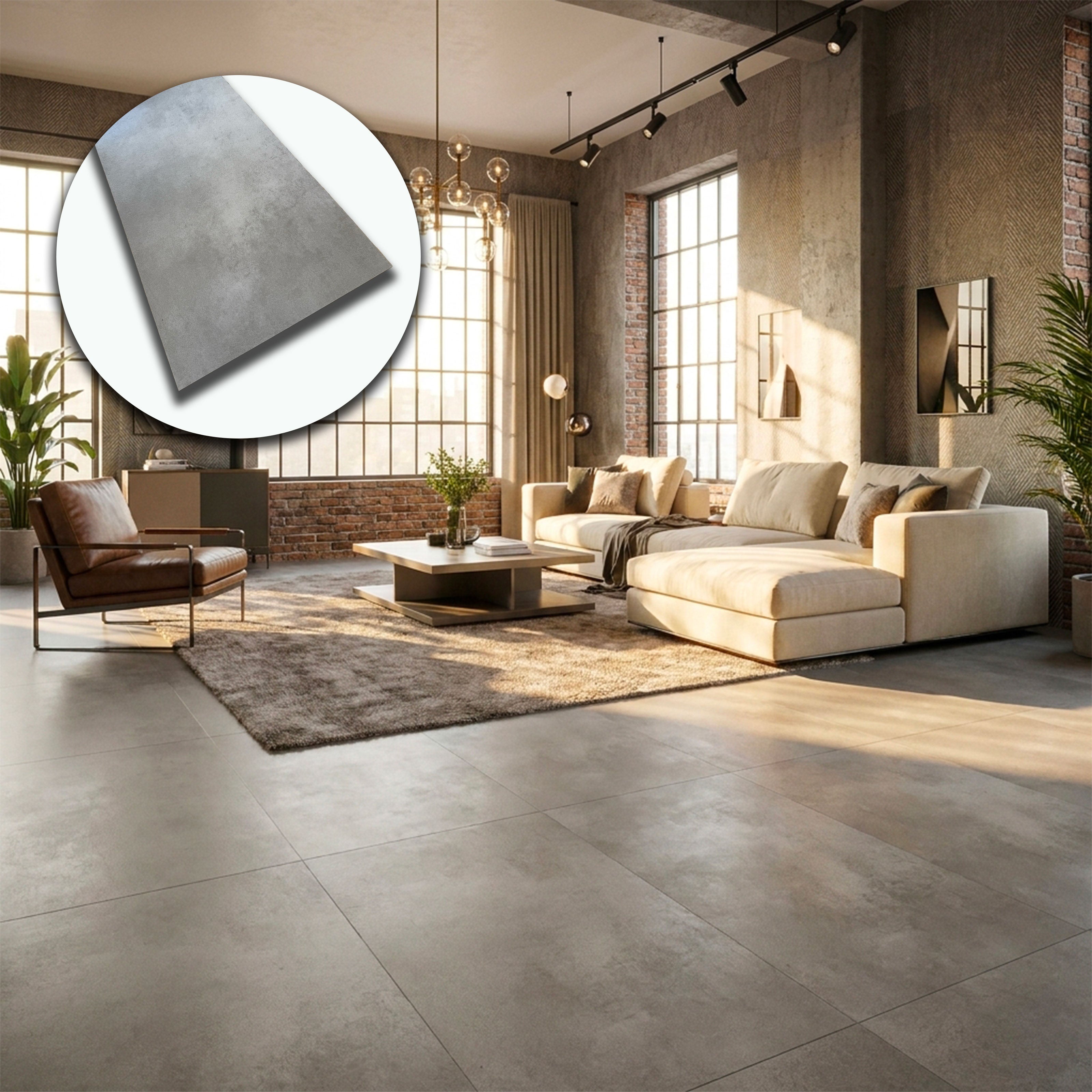€4,99 al mq ***STOCK*** Pavimento  LVT AC5 da incollare in Piastelle 60x30cm spessore 2,5mm Cemento