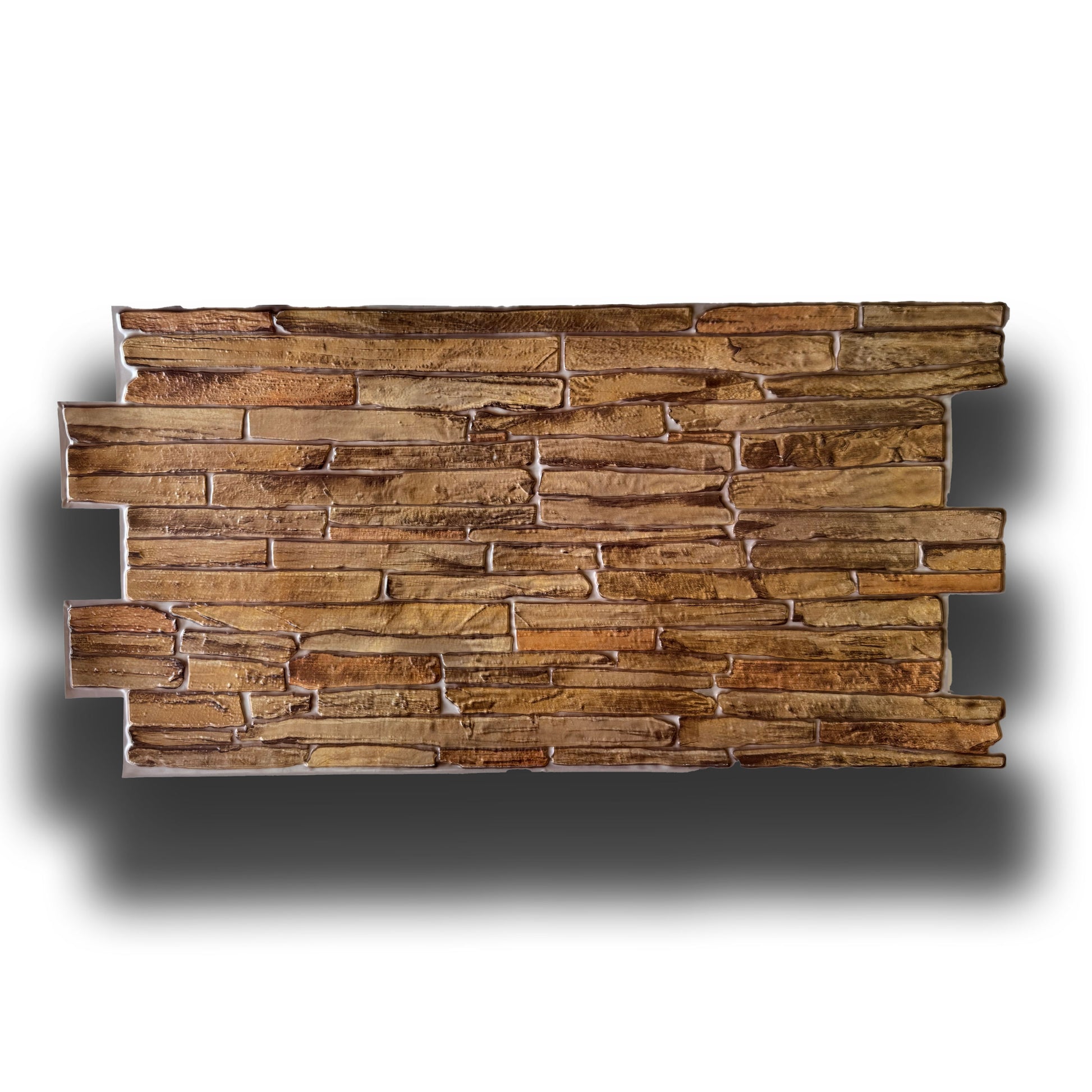 pacchi da 10 o 20 Pannelli 3D Rivestimento a parete in PVC effetto PIETRA BROWN 96x48cm Realistici, isolanti - Eternal Parquet