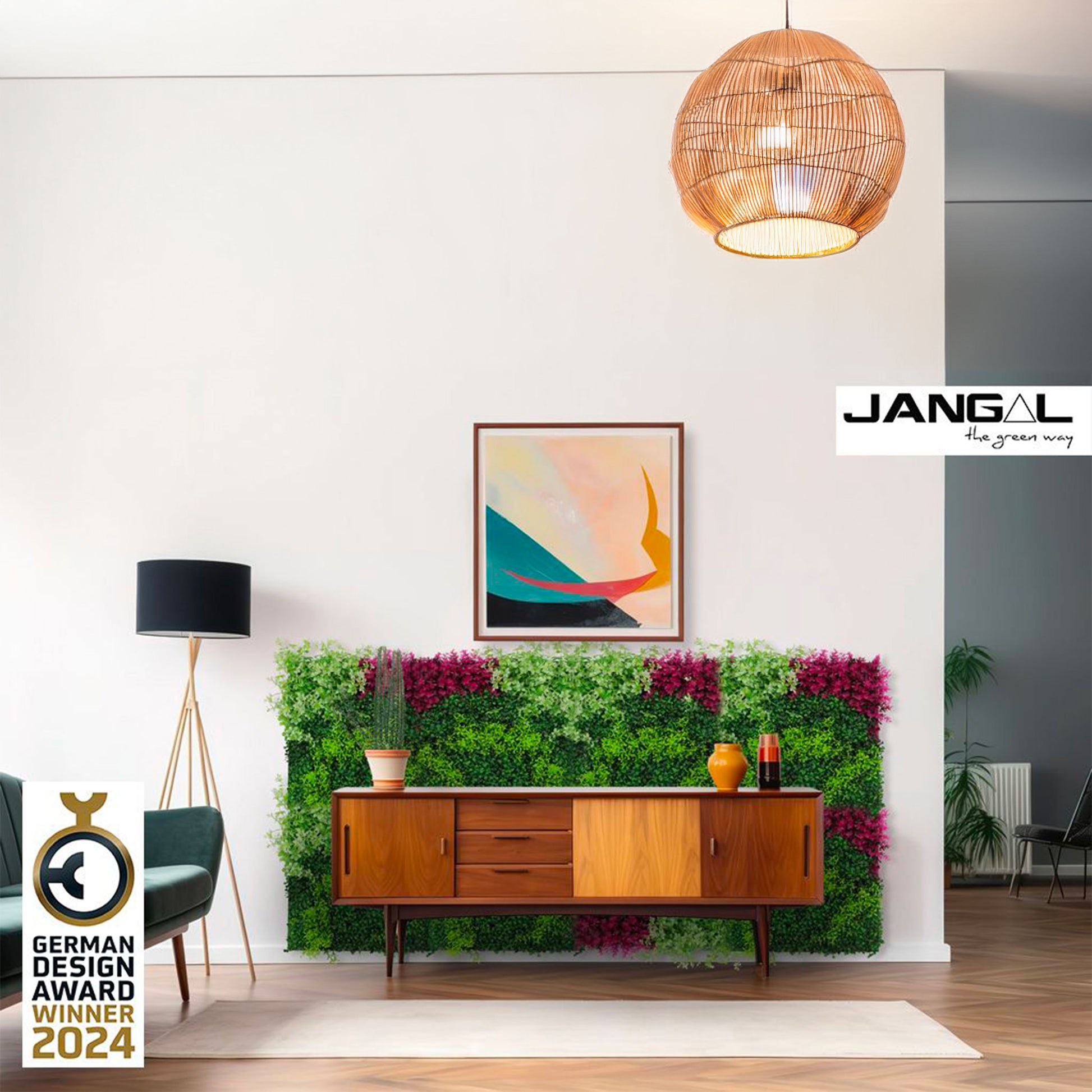 JANGAL Pannelli acustici Modulabili in FLORA sintetica ULTRAREALISTICA 52x52cm mod. PINK MIXED - Eternal Parquet