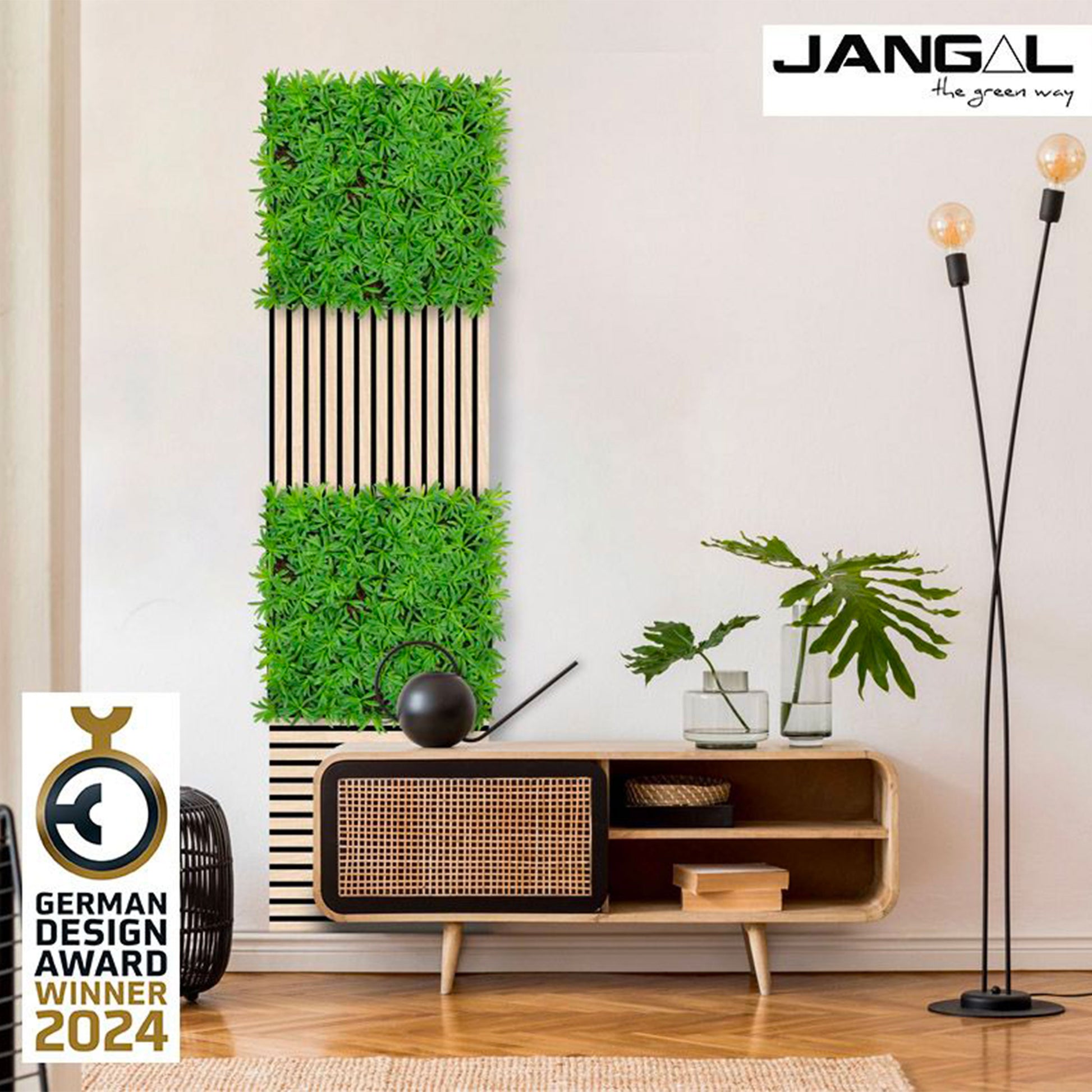 JANGAL Pannelli acustici Modulabili in FLORA sintetica ULTRAREALISTICA 52x52cm mod. PODOCARPUS TEA TREE - Eternal Parquet