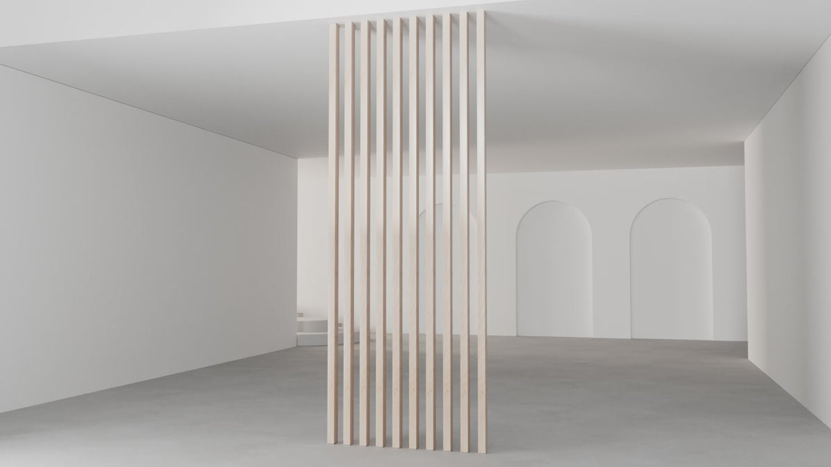 Carica video: SIPA PURE Divisorio Frangiluce Separè in PVC Effetto Legno – Singole Doghe Fisse o Girevoli + accessori 75x50x2900mm