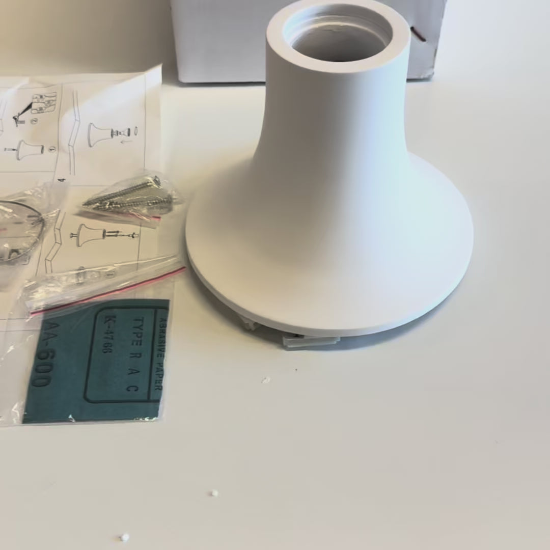 Charger la vidéo : *EN STOCK* Douille conique pour spot en plâtre céramique 167 x 130 x 68 mm 40 W GU10 IP20 