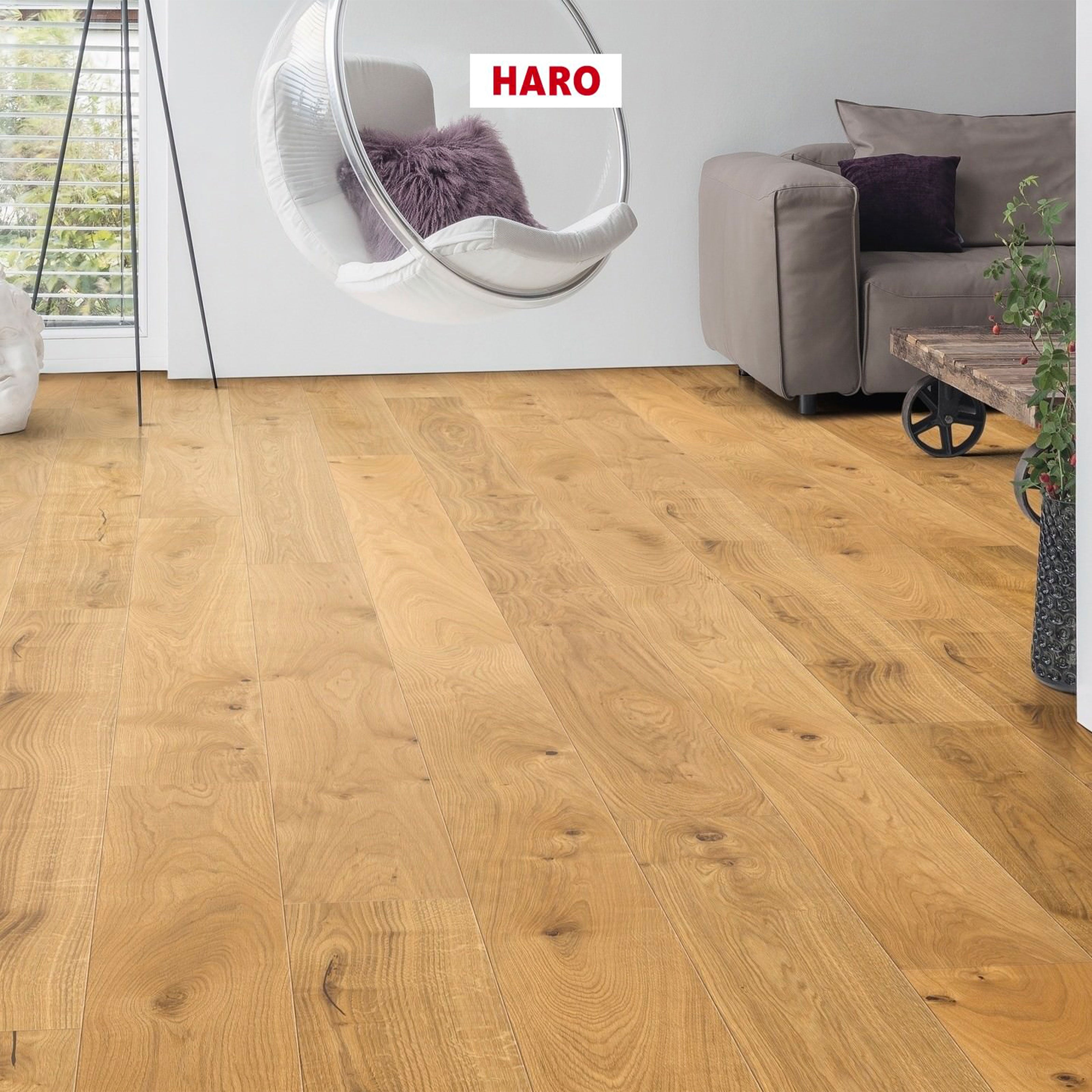 €54,90mq *HARO LIMITED EDITION* Pacco da 2,52mq Parquet MAXILISTONE in rovere Sauvage Spazz. ad OLIO 13,5X180X1750 (3,5mm nobile)