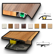Barra da 90cm di PROFILO GIUNTO in Alluminio Gamma Laminati - Piatto o a discesa (base+coperchio) - Eternal Parquet