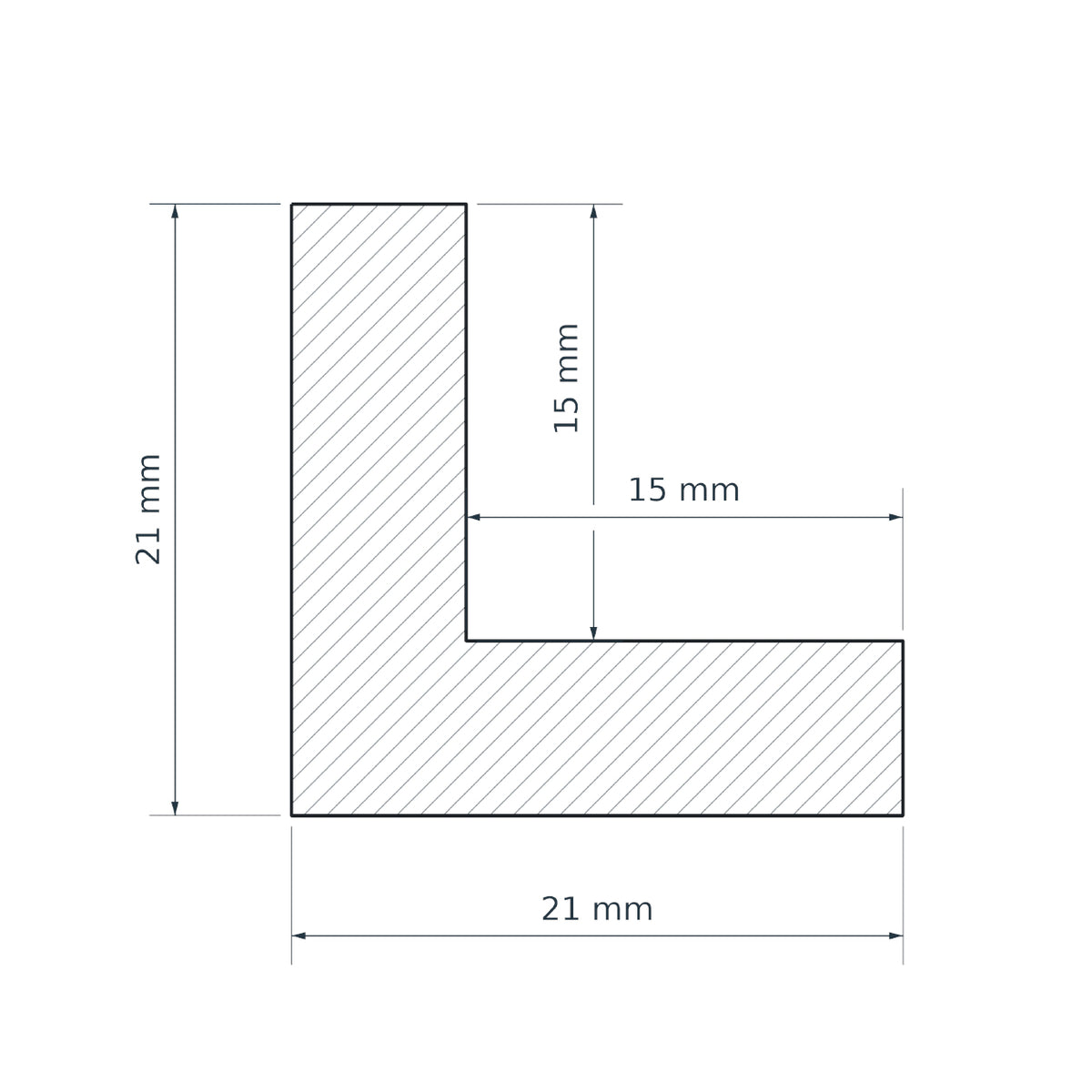 Profilo Angolare a L Squadrato in Pino Scandinavo Bianco Laccato 21x21x2700 mm – Pacco 5 Barre