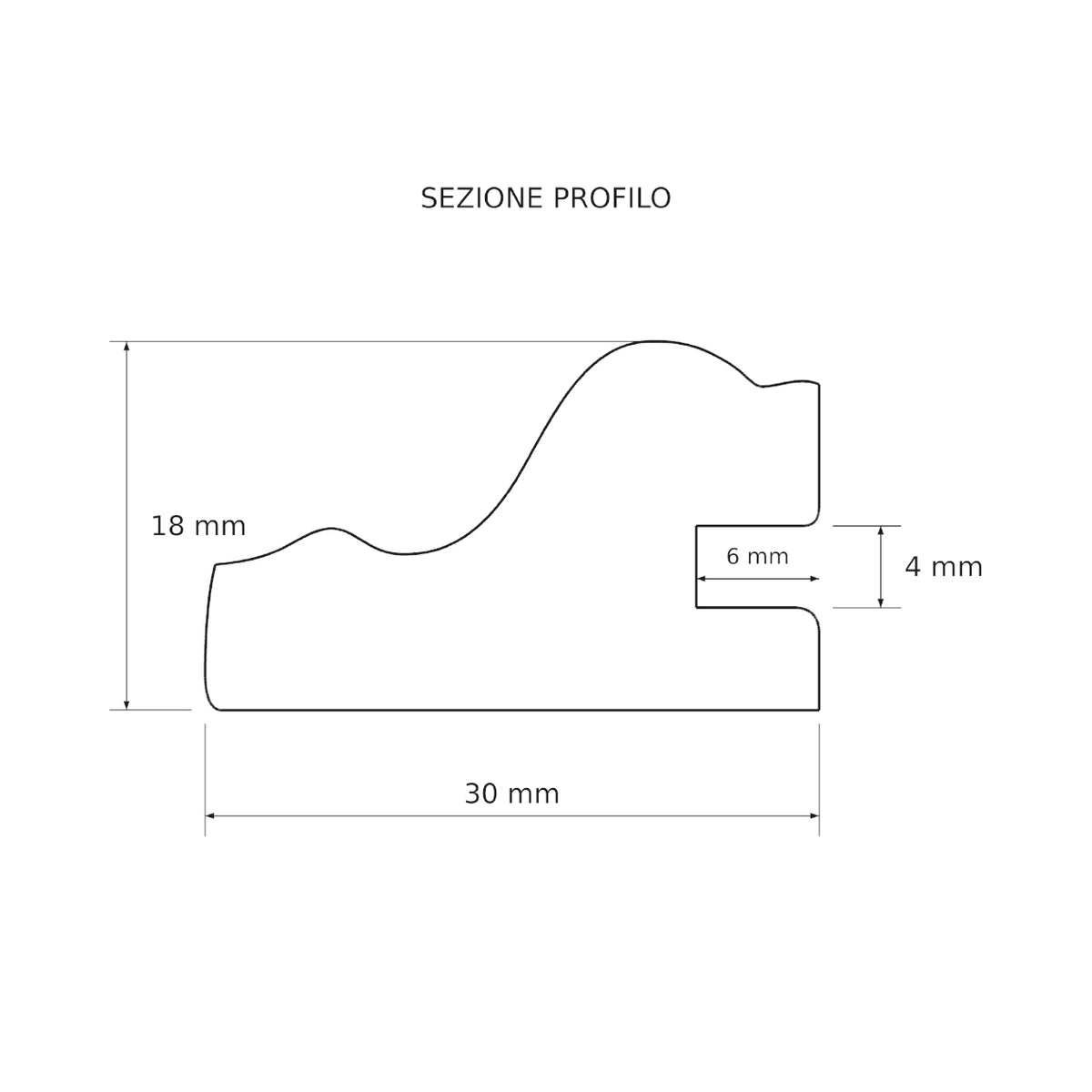 Profilo Bugna per Boiserie in Legno Massello di Ayous Bianco Laccato 30x18 mm con Gola 4x6 mm – Barra da 2,25 m