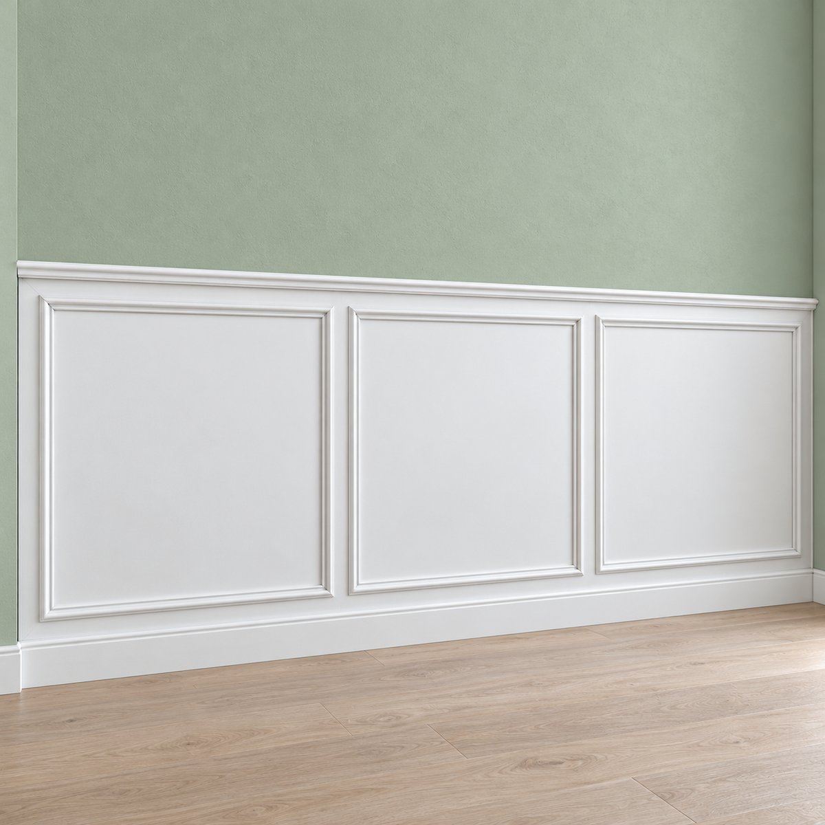 Profilo Bugna per Boiserie in Legno Massello di Ayous Bianco Laccato 30x18 mm con Gola 4x6 mm – Barra da 2,25 m