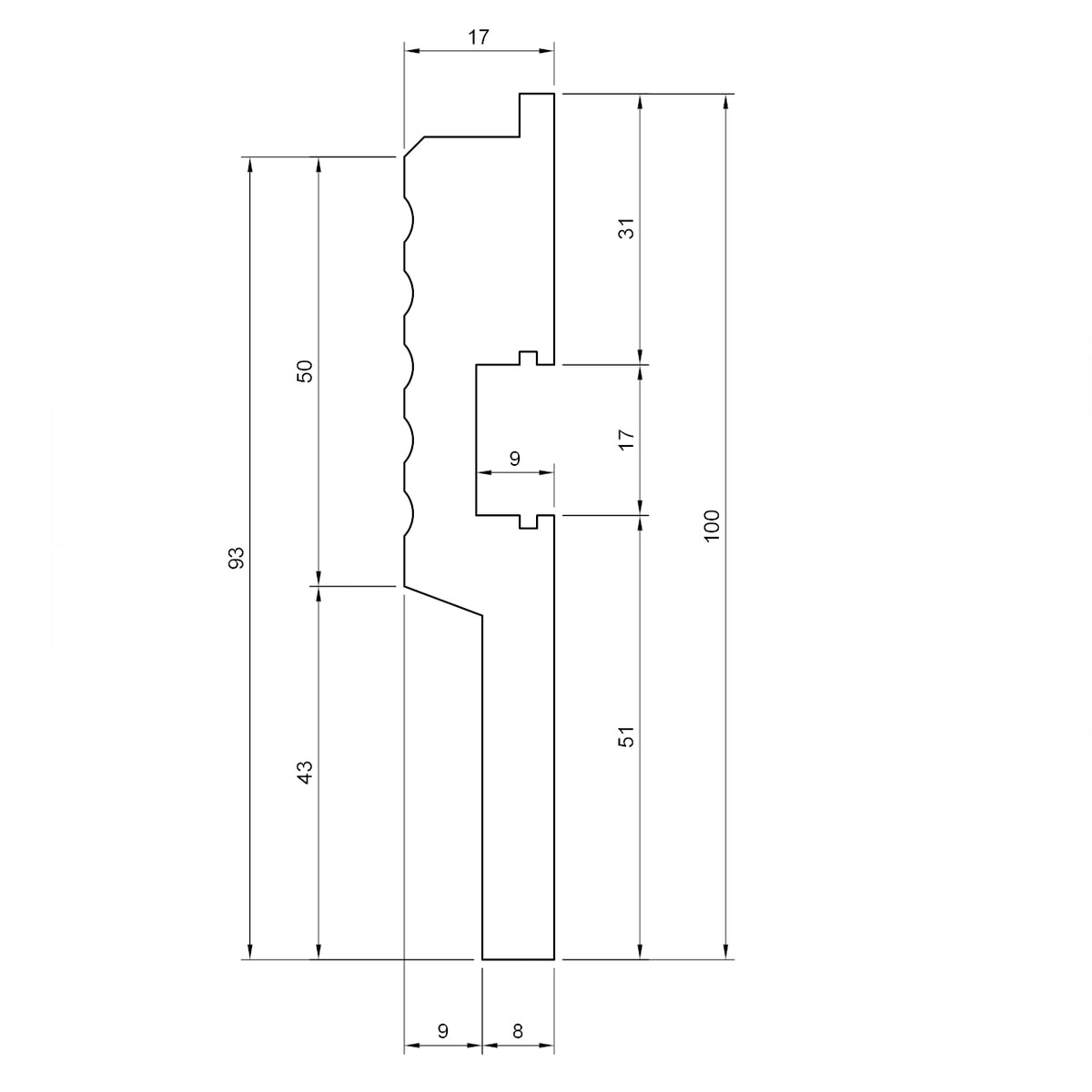 Profilo LED da Incasso per Cartongesso in Polimero 17x100x2700 mm – JX184 – Venduto al Metro Lineare