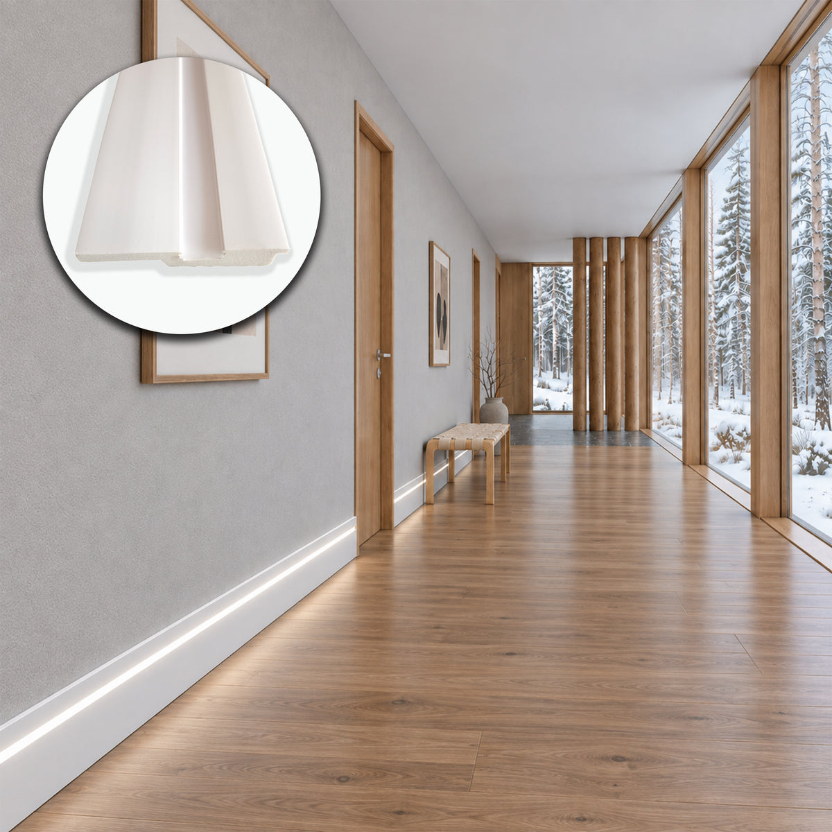 Profilo LED da Incasso per Cartongesso in Polimero 17x100x2700 mm – JX184 – Venduto al Metro Lineare
