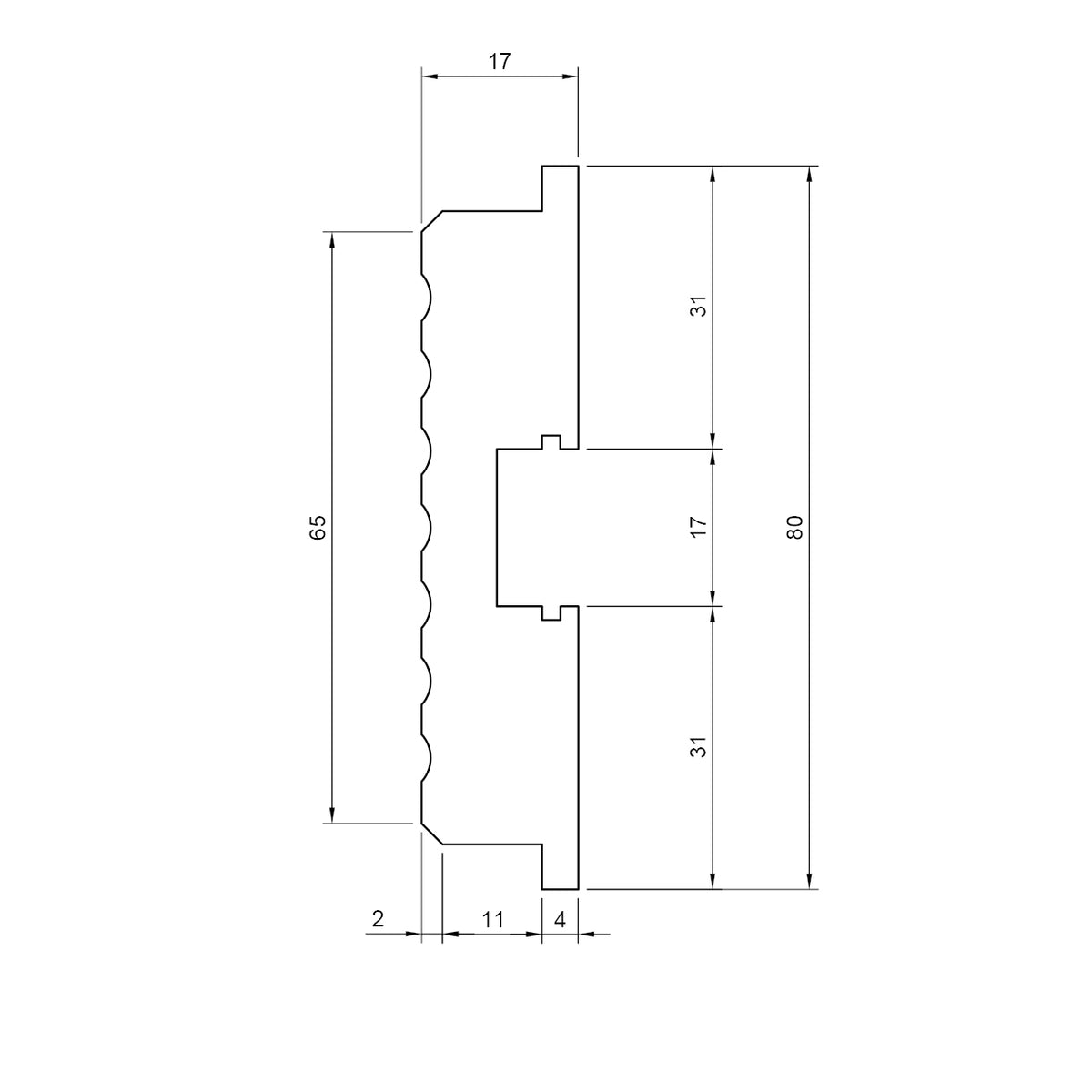 Profilo LED da Incasso per Cartongesso in Polimero 17x80x2700 mm – JX183 – Venduto al Metro Lineare