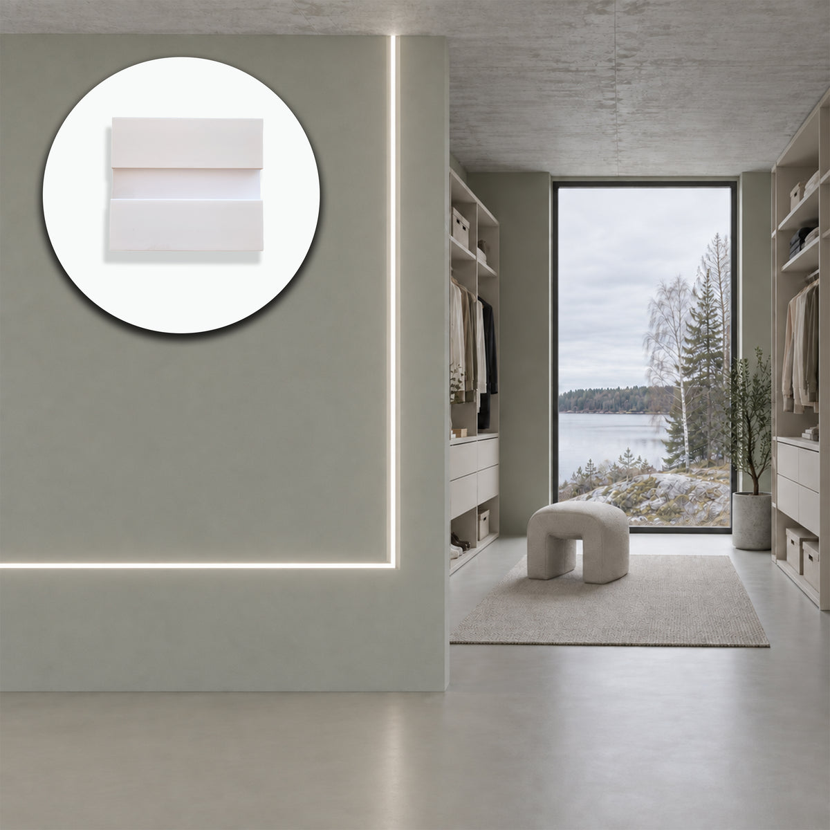 Profilo LED da Incasso per Cartongesso in Polimero 17x80x2700 mm – JX183 – Venduto al Metro Lineare
