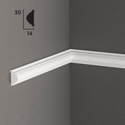 Cornice per boiserie in POLIMERI FeelingWood-HD 30x14mm - BIANCO (prezzo al metro) - Eternal Parquet