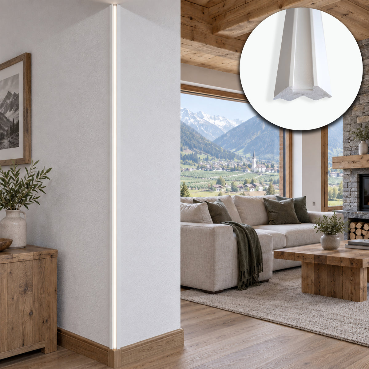 Profilo LED a Gola da Incasso per Cartongesso in Polimero 31x59x2700 mm – JX187 – Venduto al Metro Lineare