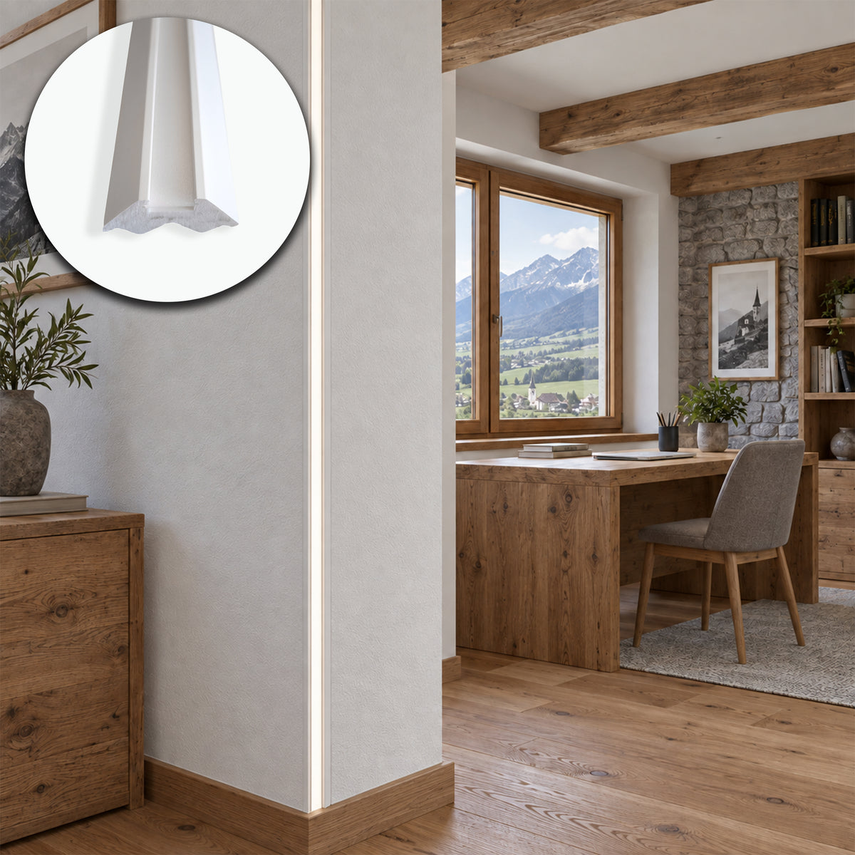 Profilo LED a Gola da Incasso per Cartongesso in Polimero 31x59x2700 mm – JX187 – Venduto al Metro Lineare