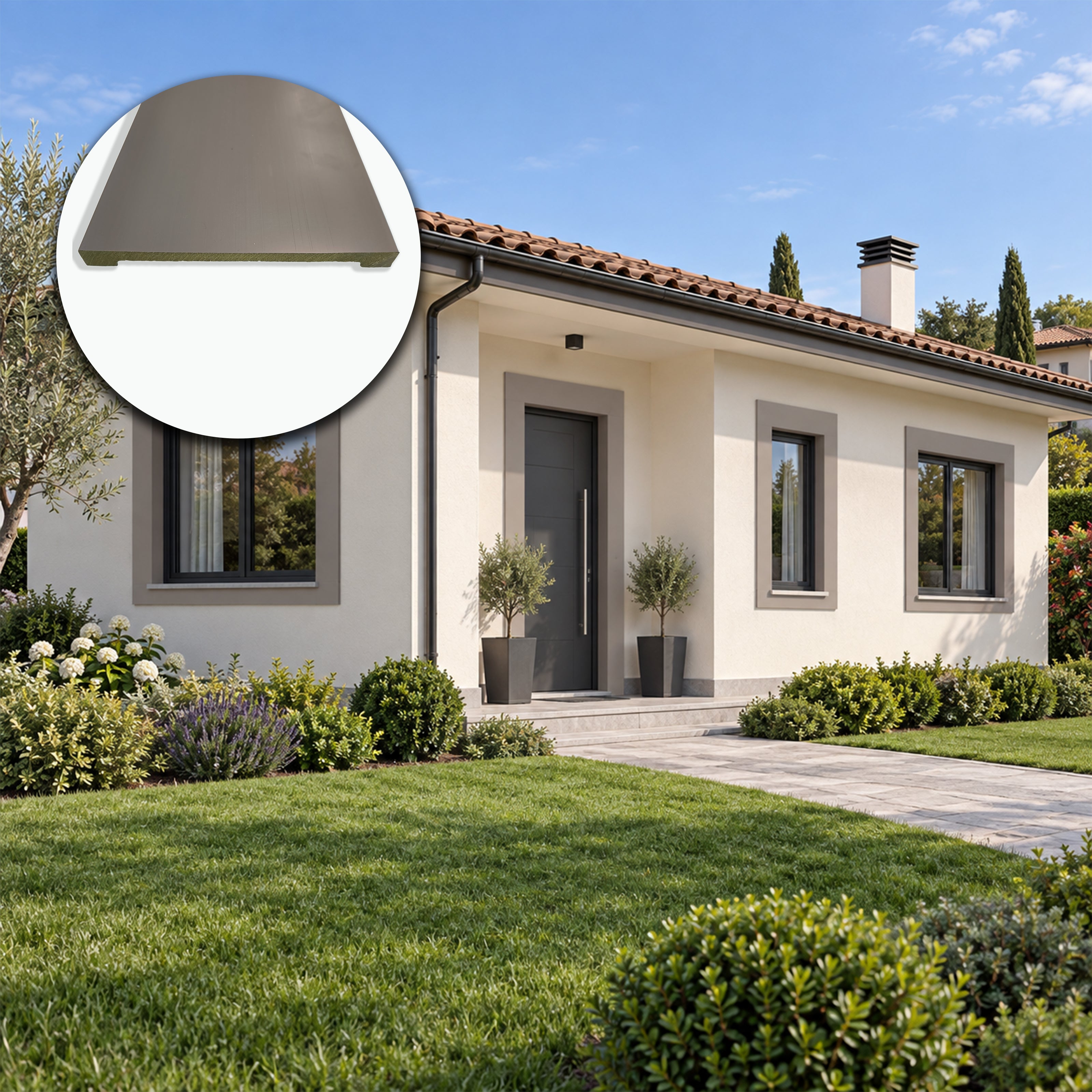 Cornice per Esterno in Polimero HPS 185x18x2500 mm – JH27 – Venduta al Metro Lineare