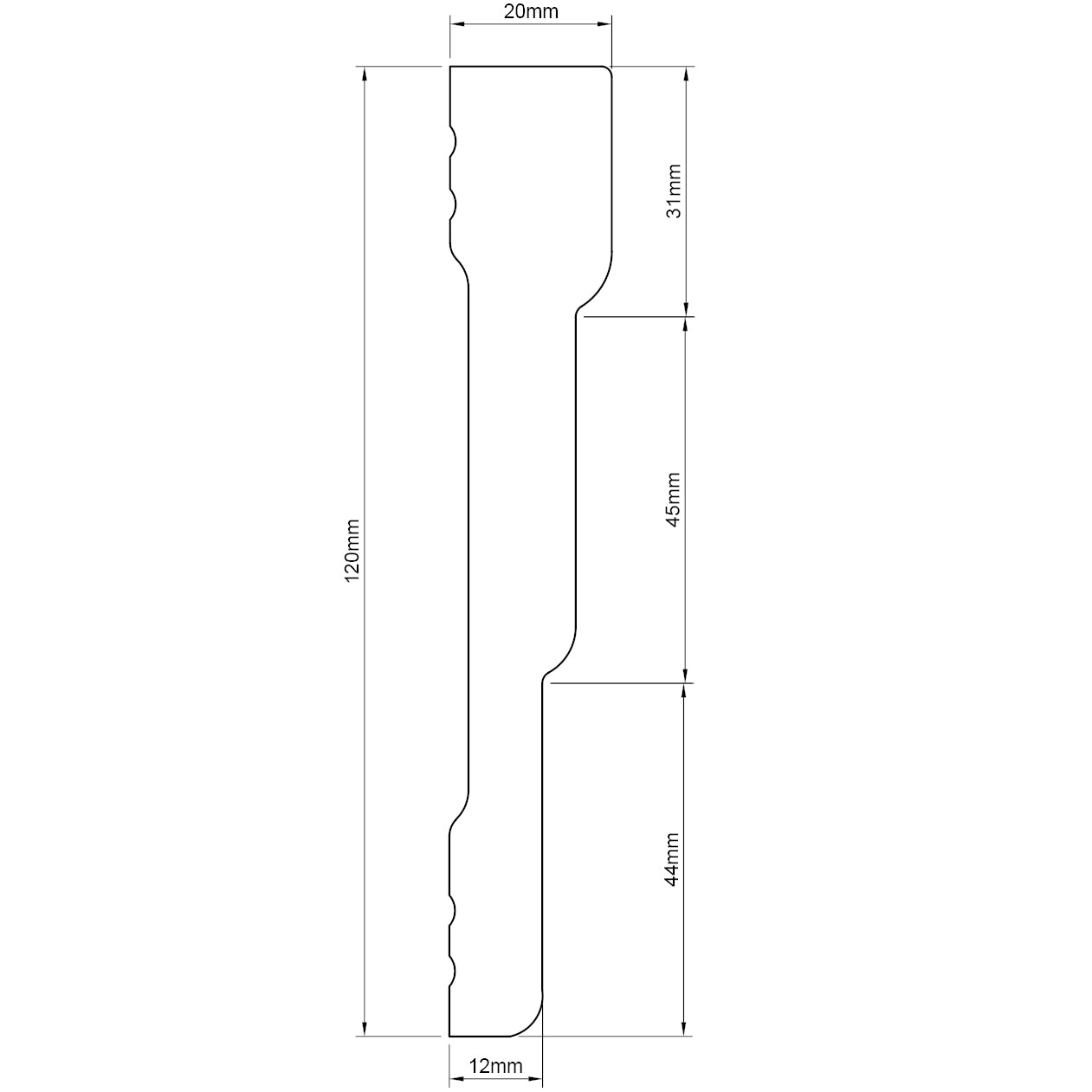 Cornice per Esterno in Polimero HPS 120x20x2500 mm – DECOREST EXTREME ARD JH21