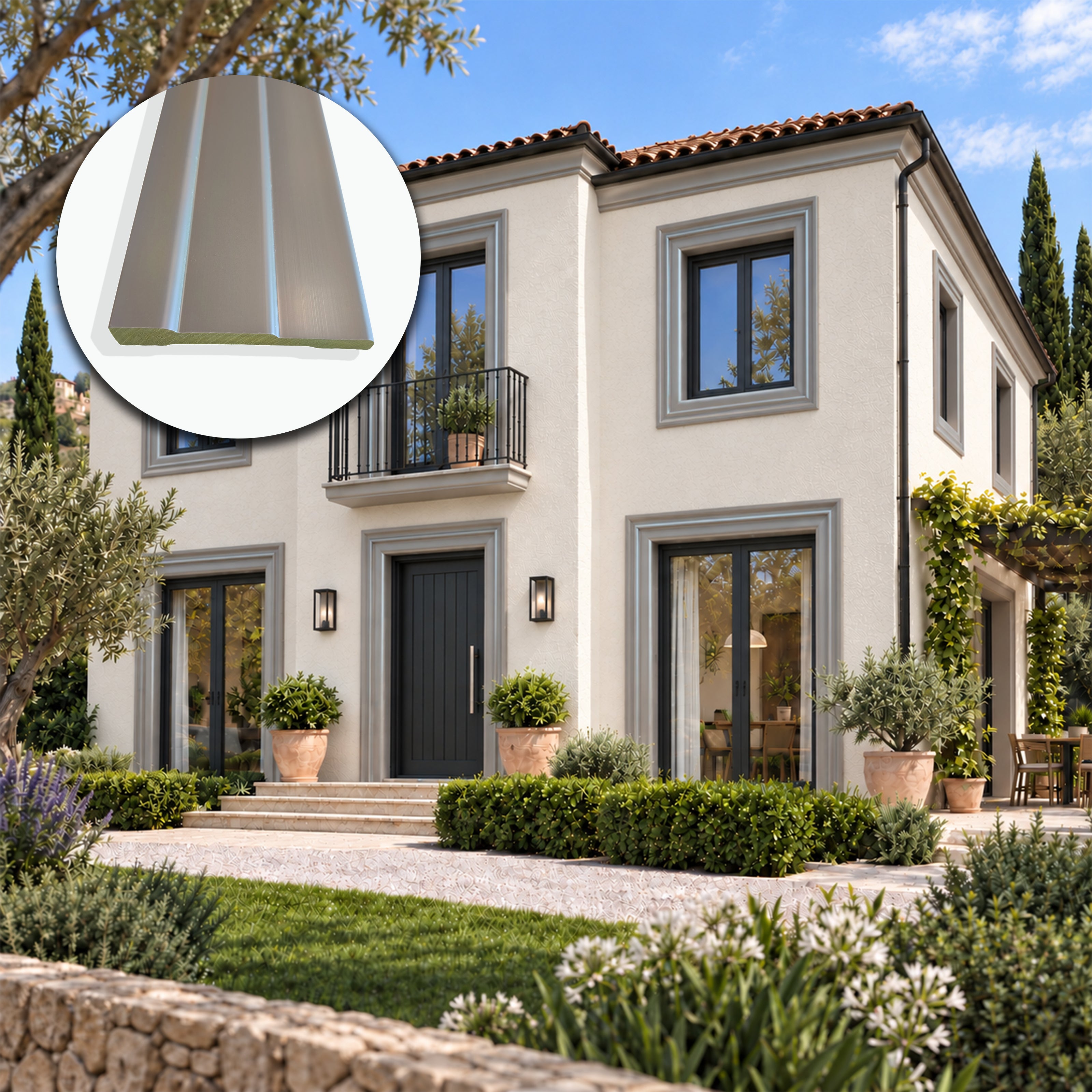 Cornice per Esterno in Polimero HPS 120x20x2500 mm – DECOREST EXTREME ARD JH21