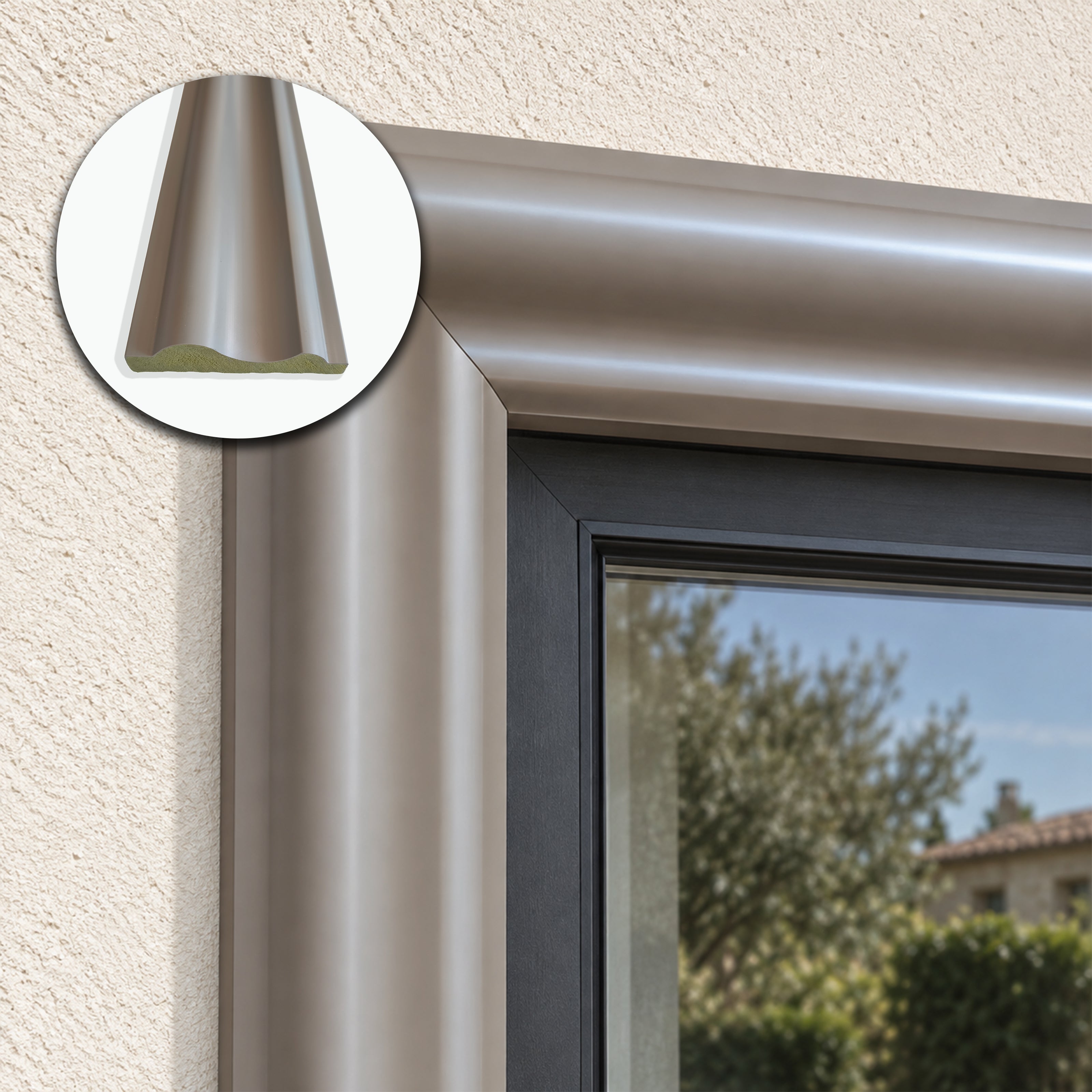 Cornice per Esterno in Polimero HPS 80x22x2500 mm – JH28 – Venduta al Metro Lineare