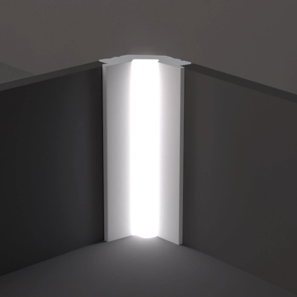 Profilo LED Angolare da Incasso per Cartongesso in Polimero 38x66x2700 mm – JX185 – Venduto al Metro Lineare