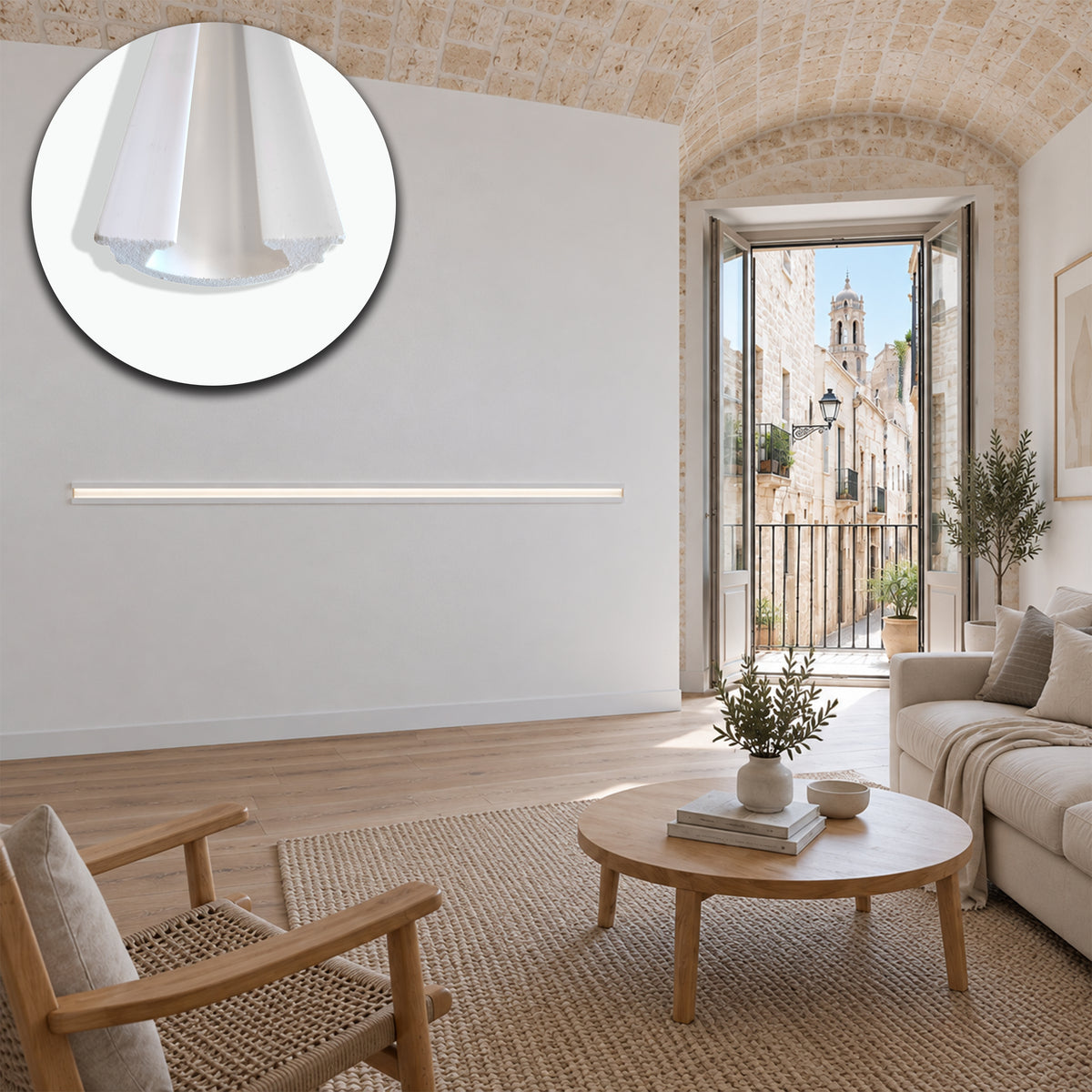 Profilo LED a Gola da Incasso per Cartongesso in Polimero 36x90x2700 mm – JX188 – Venduto al Metro Lineare