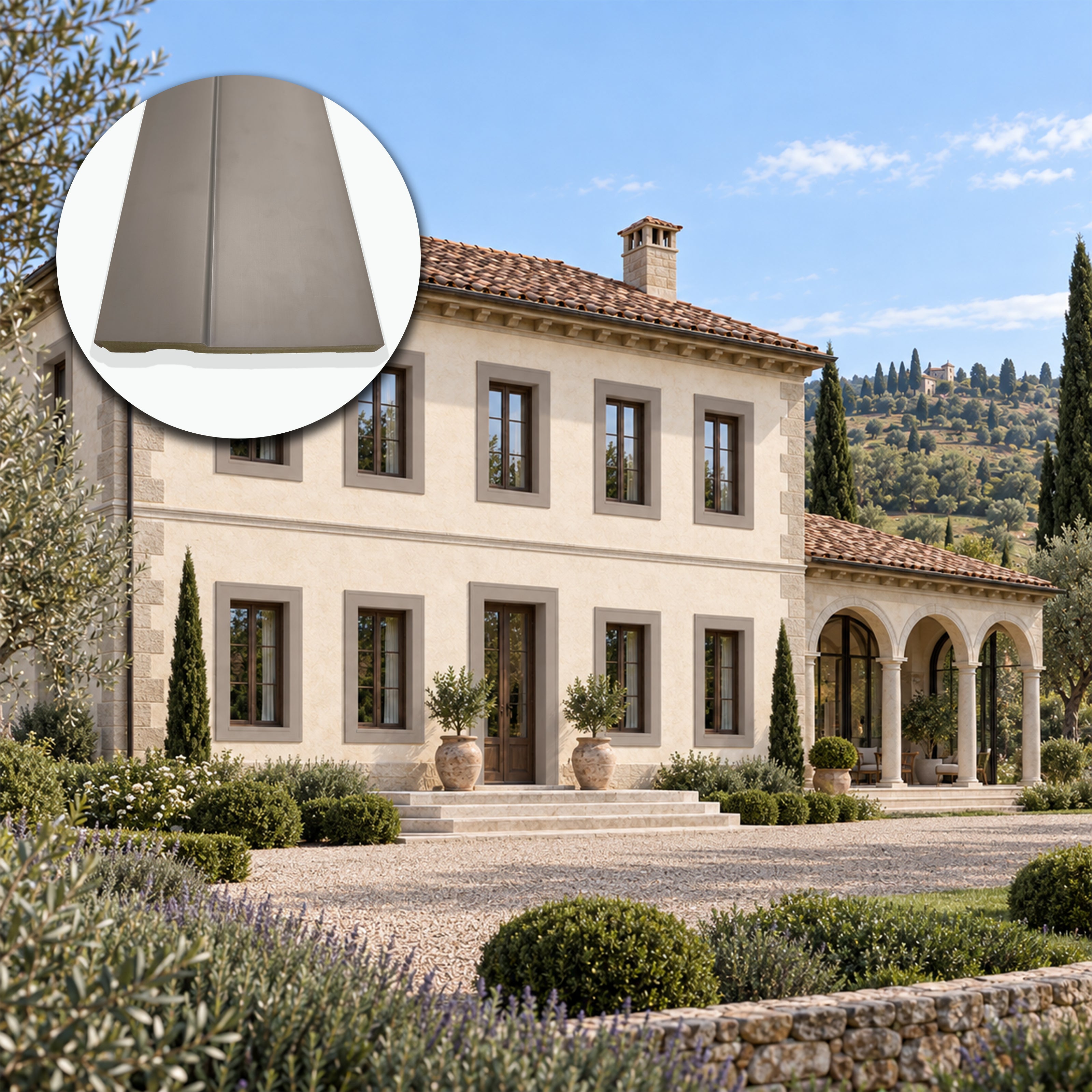 Cornice per Esterno in Polimero HPS 135x22x2500 mm – JH30 – Venduta al Metro Lineare