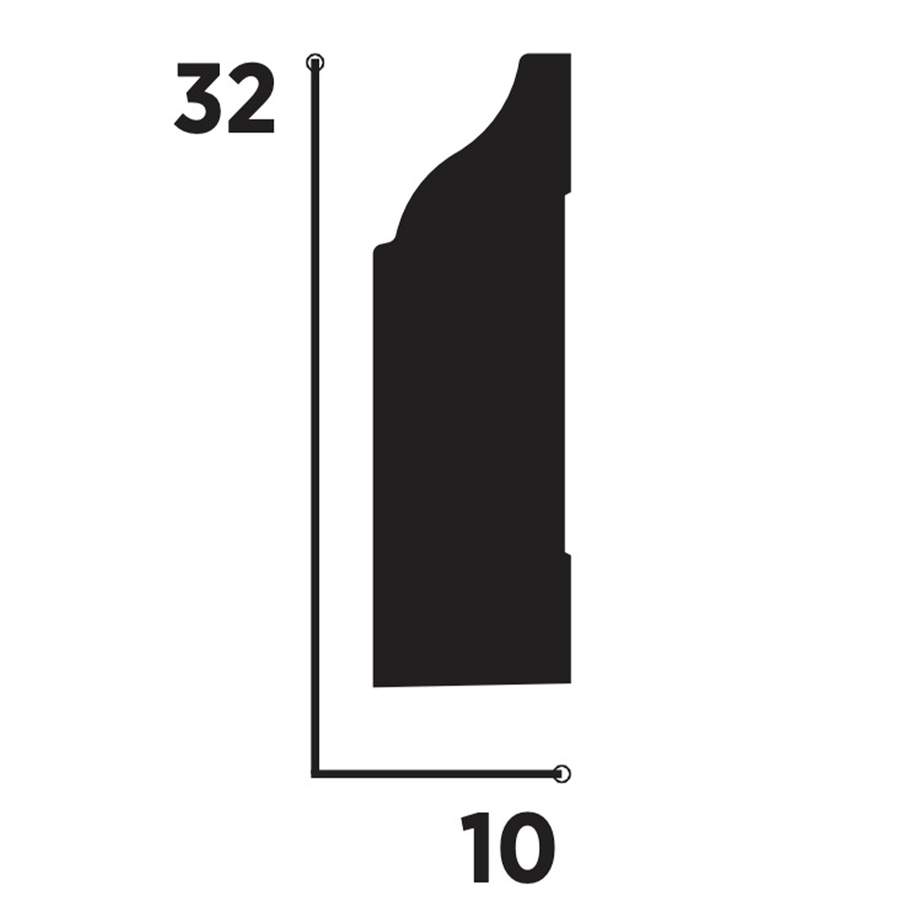 bancale da 184,80ml di Battiscopa FIRENZE in POLIMERI FeelingWood-HD 32x10mm - BIANCO