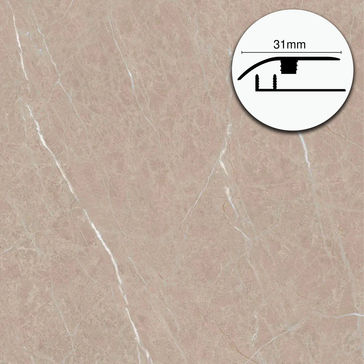 Profilo di Giunzione per Pavimenti SPC TAAC! in Alluminio Piatto o a Discesa 900 mm – Varie Colorazioni