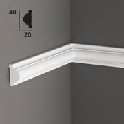 Cornice per boiserie in POLIMERI FeelingWood-HD 40x20mm - BIANCO (prezzo al metro) - Eternal Parquet