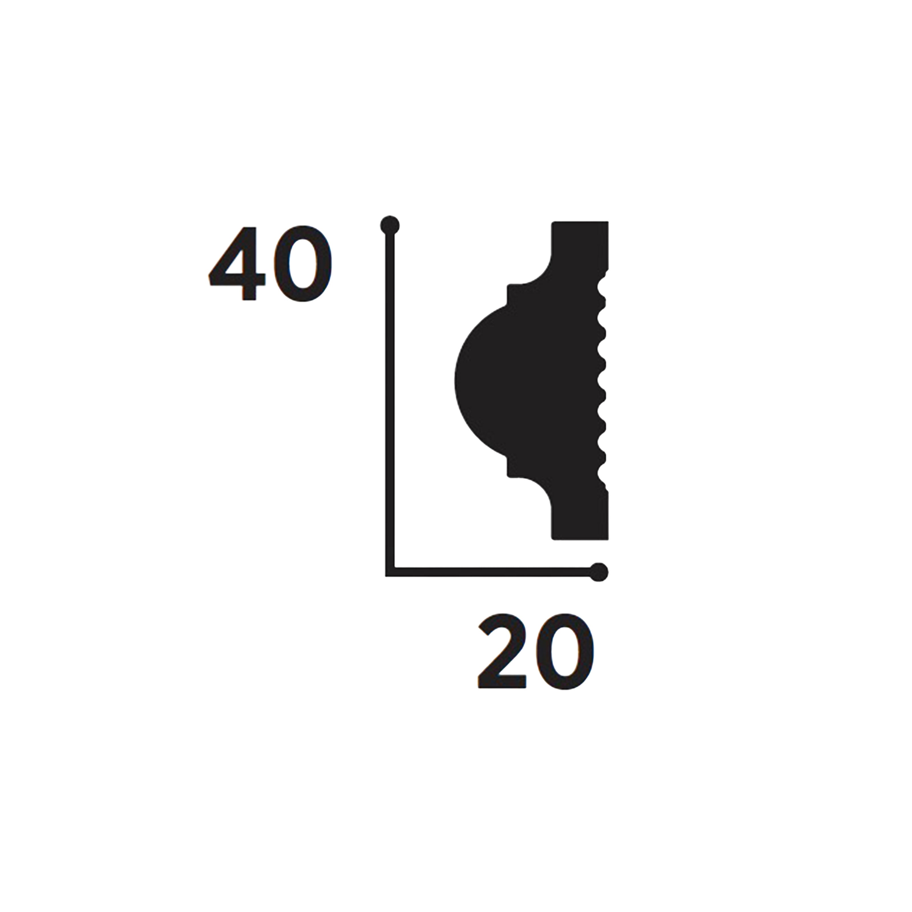 Cornice per boiserie in POLIMERI FeelingWood-HD 40x20mm - BIANCO (prezzo al metro) - Eternal Parquet