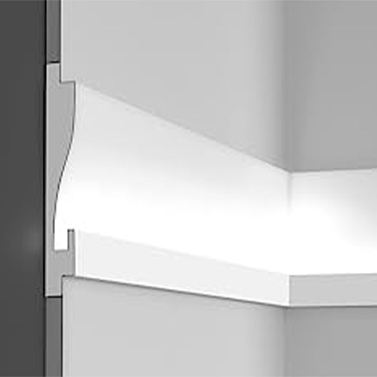 €9,99 a barra *** STOCK *** Pacco da 12 barre di cornice XPS  Con alloggio LED 25X180x1150 KD404 - Eternal Parquet