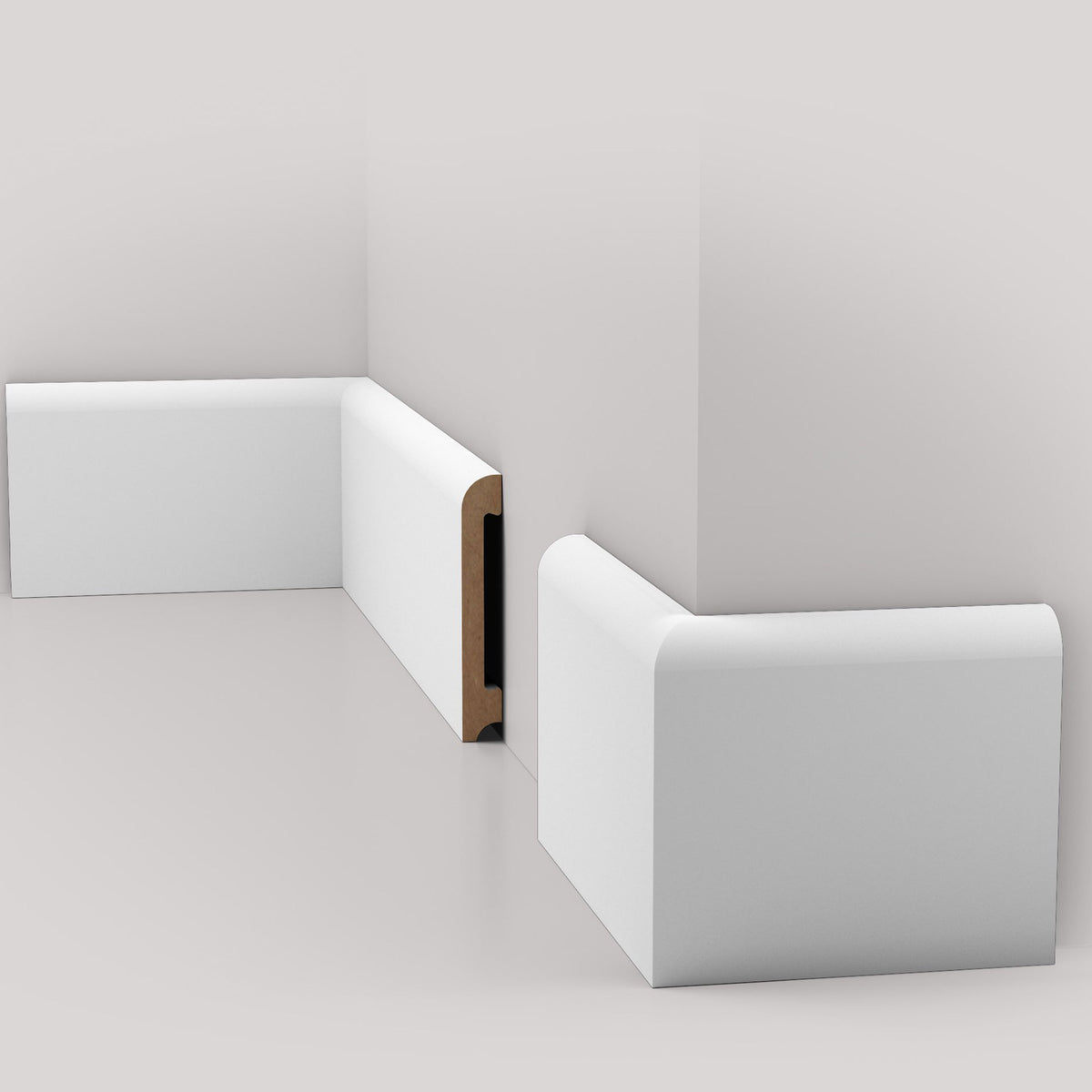 Battiscopa BC in POLIMERI EqualWood HI-TEC 100x15mm - BIANCO (prezzo al metro)