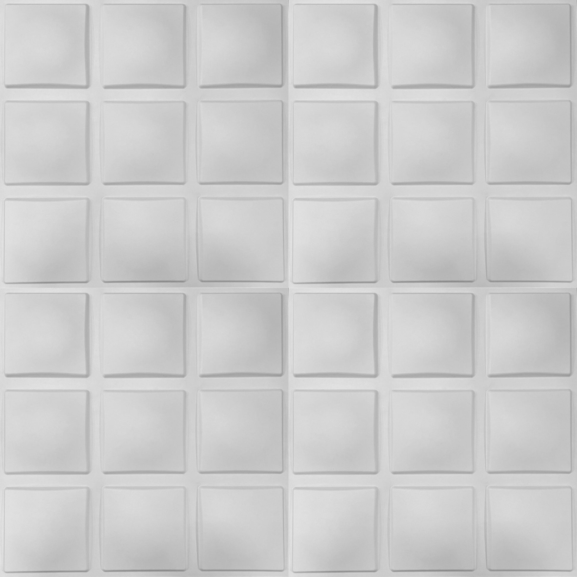 €1,99 Pannello in fibra naturale a parete 3D, rivestimento di lusso 3D 50X50cm BIANCO verniciabile QUADRATI Eternal Parquet