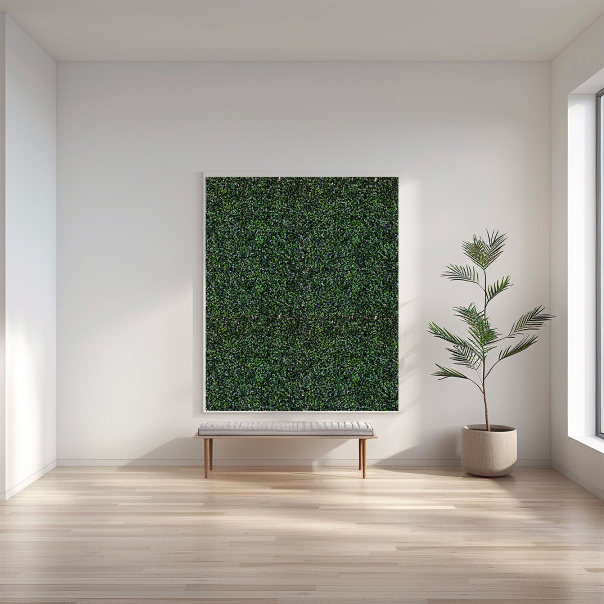 Pannelli Verde Verticale 50×50 cm Ultra-realistici e folti, per interno/esterno BOSSO - Eternal Parquet - Eternal Parquet